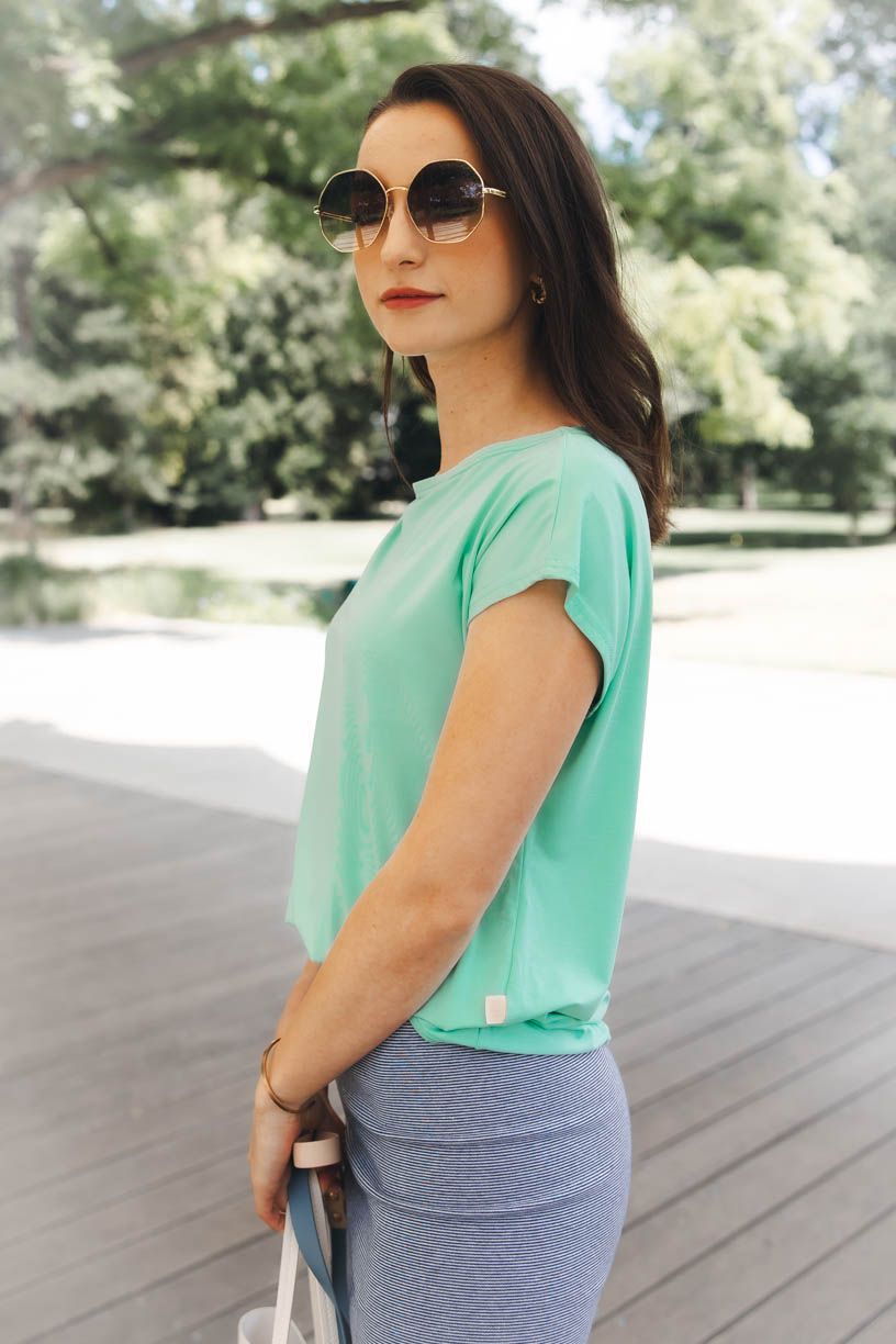 Kačka má na sobě při své výšce 170 cm velikost XS.