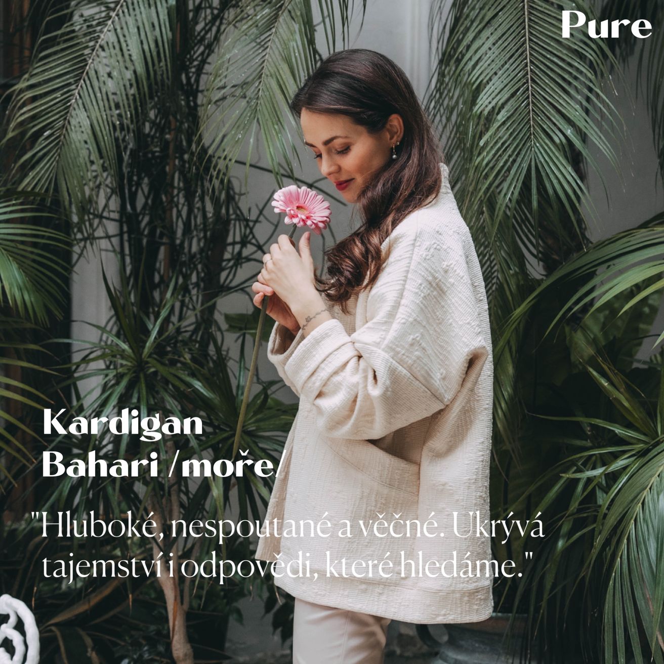 Krémový oversized kardigan Bahari je ušitý v Česku, a to z pečlivě vybraného organického materiálu. 