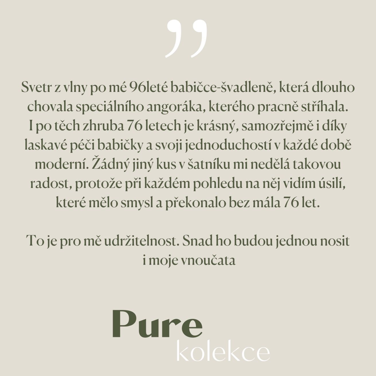 Udržitelnost skrytá ve svetru po babičce. S láskou k lokální výrobě.