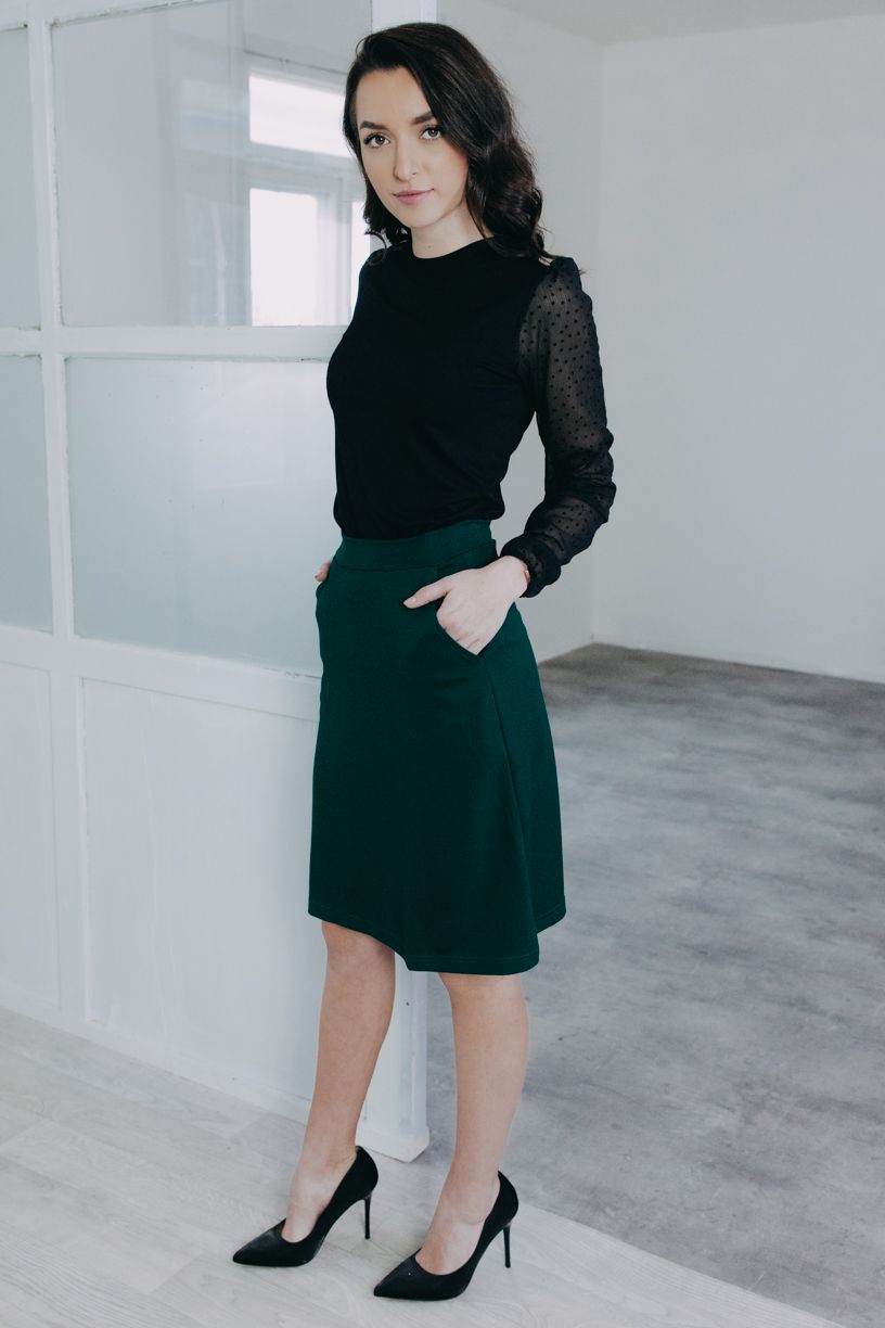 Kačka má na sobě při své výšce 170 cm velikost XS.