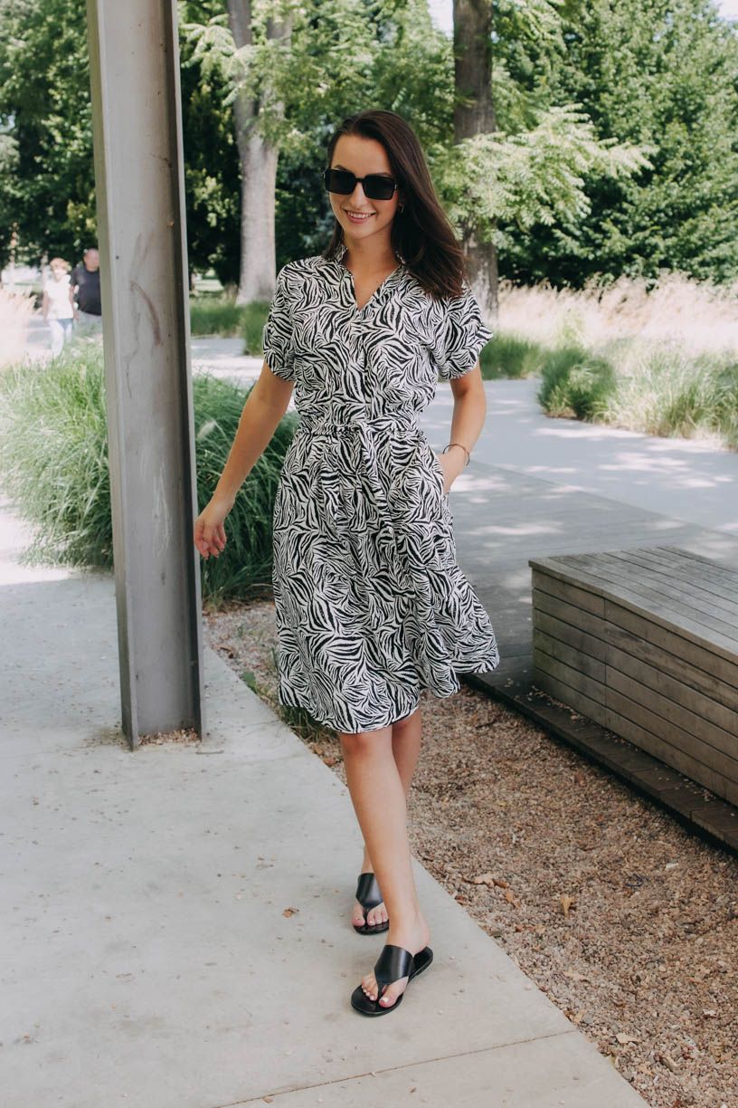 Kačka má na sobě při své výšce 170 cm velikost XS.