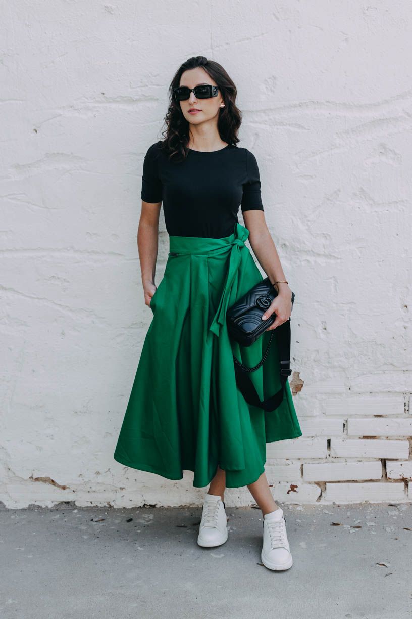 Kačka má na sobě při své výšce 170 cm velikost XS.