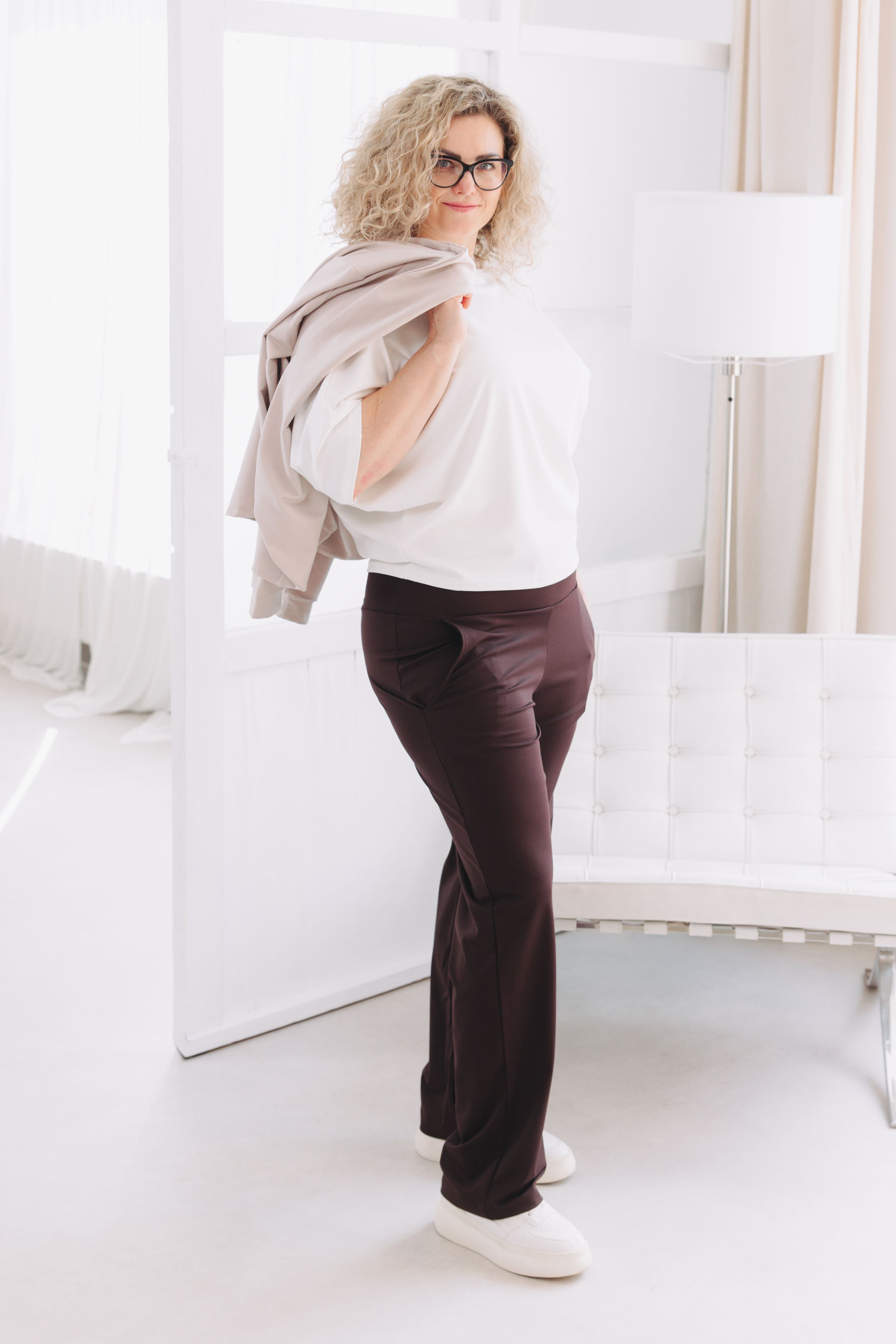 Kalhoty Nala Thin Brown Plus