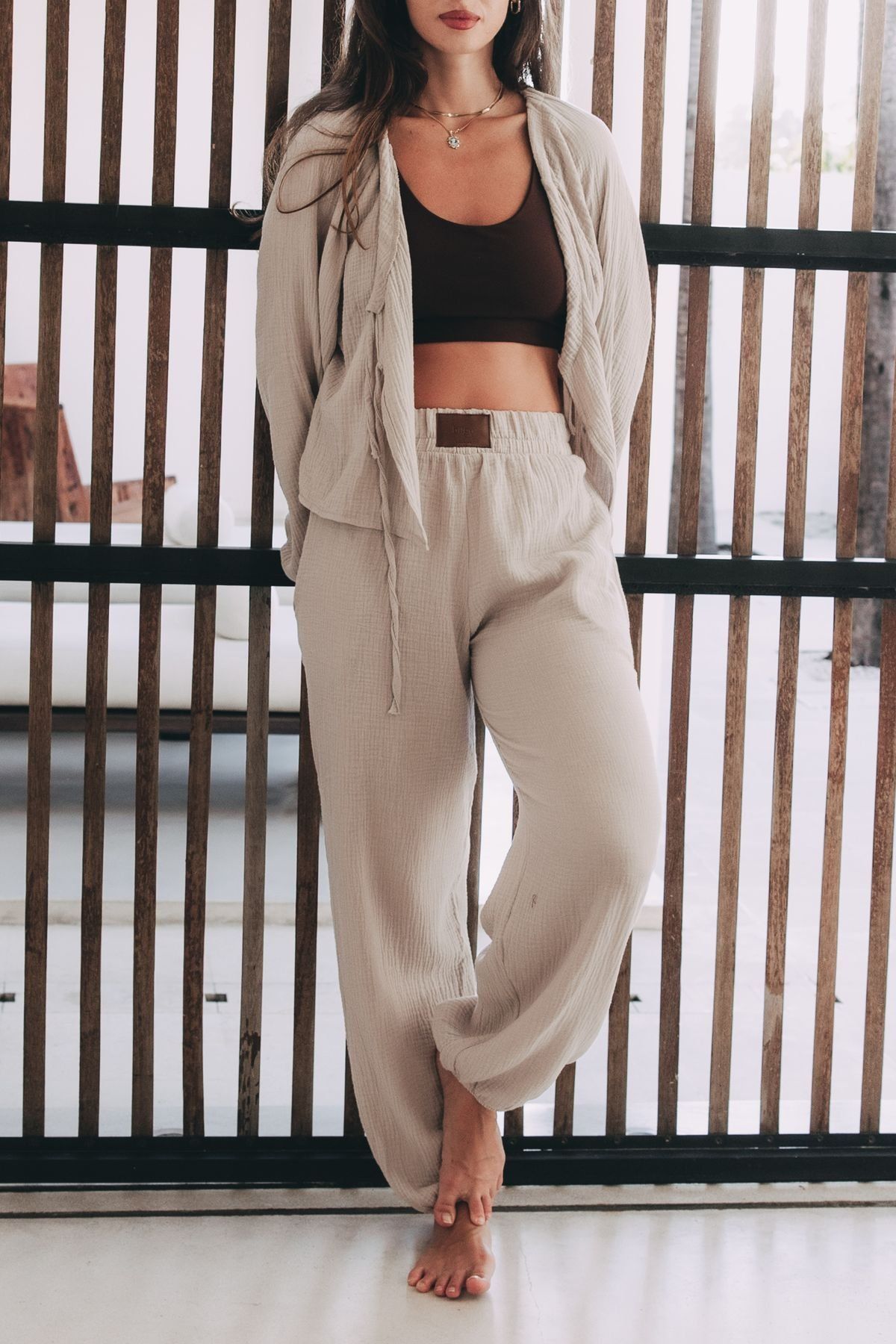 Kalhoty Omi Beige