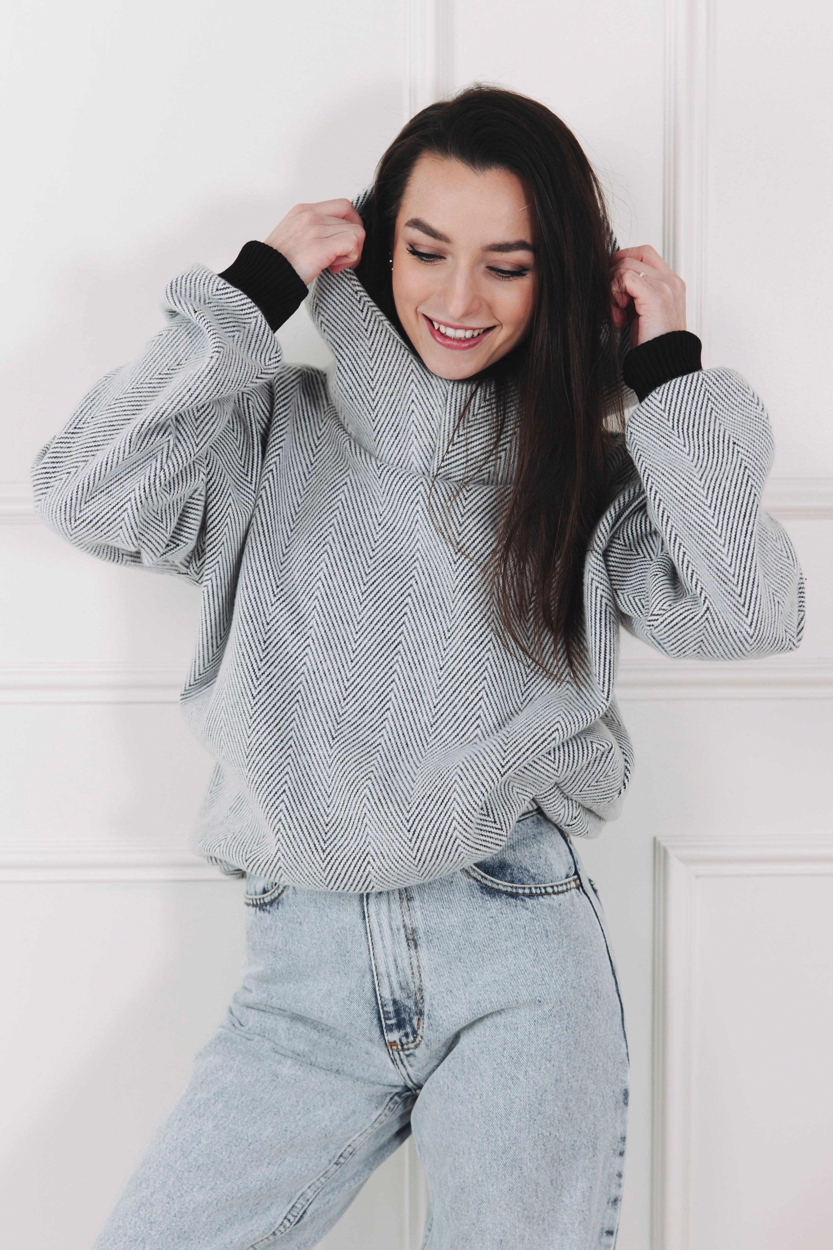 Mikina Moussa Grey Chevron