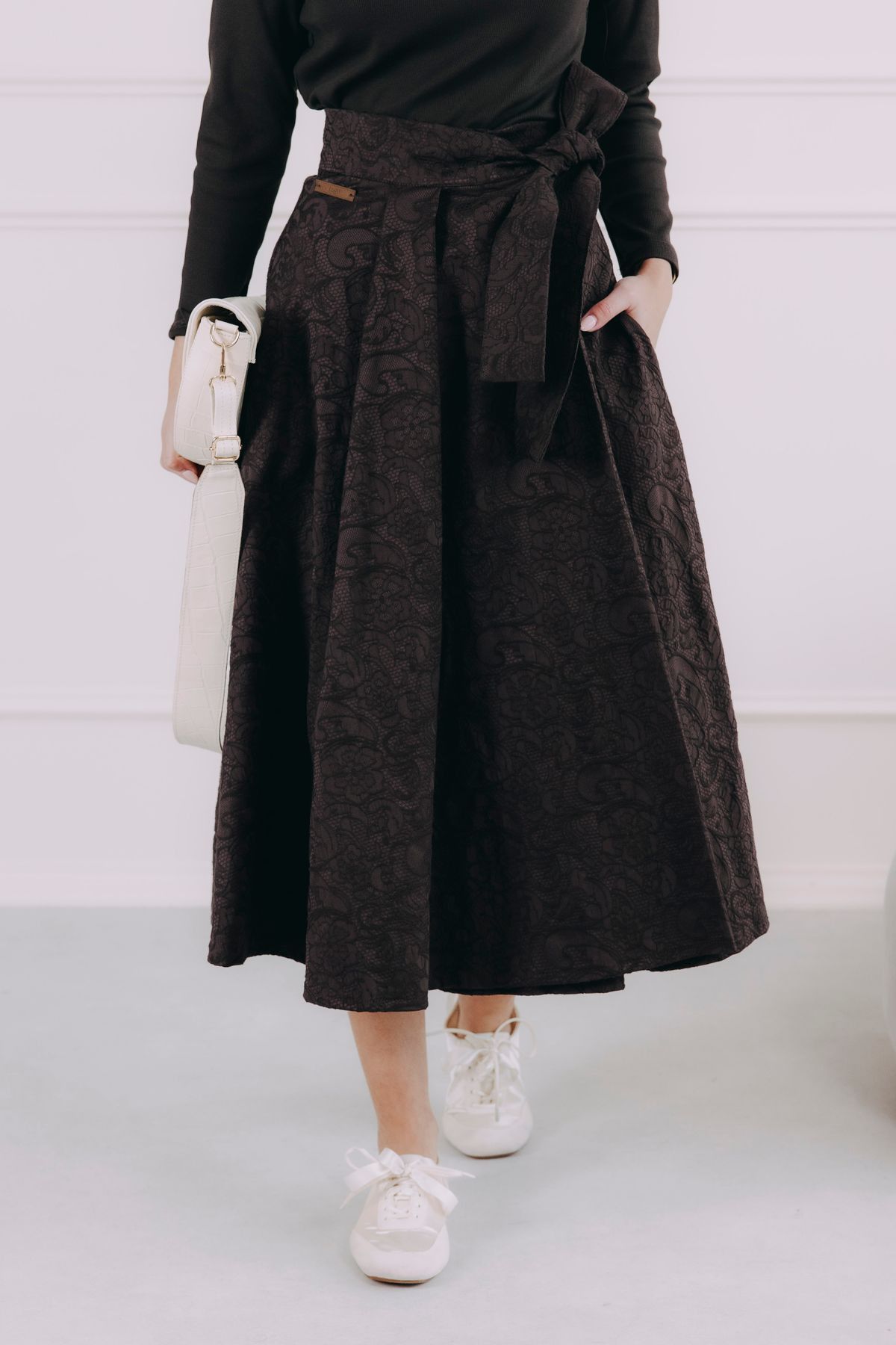 Sukně Mawe Brown Jacquard