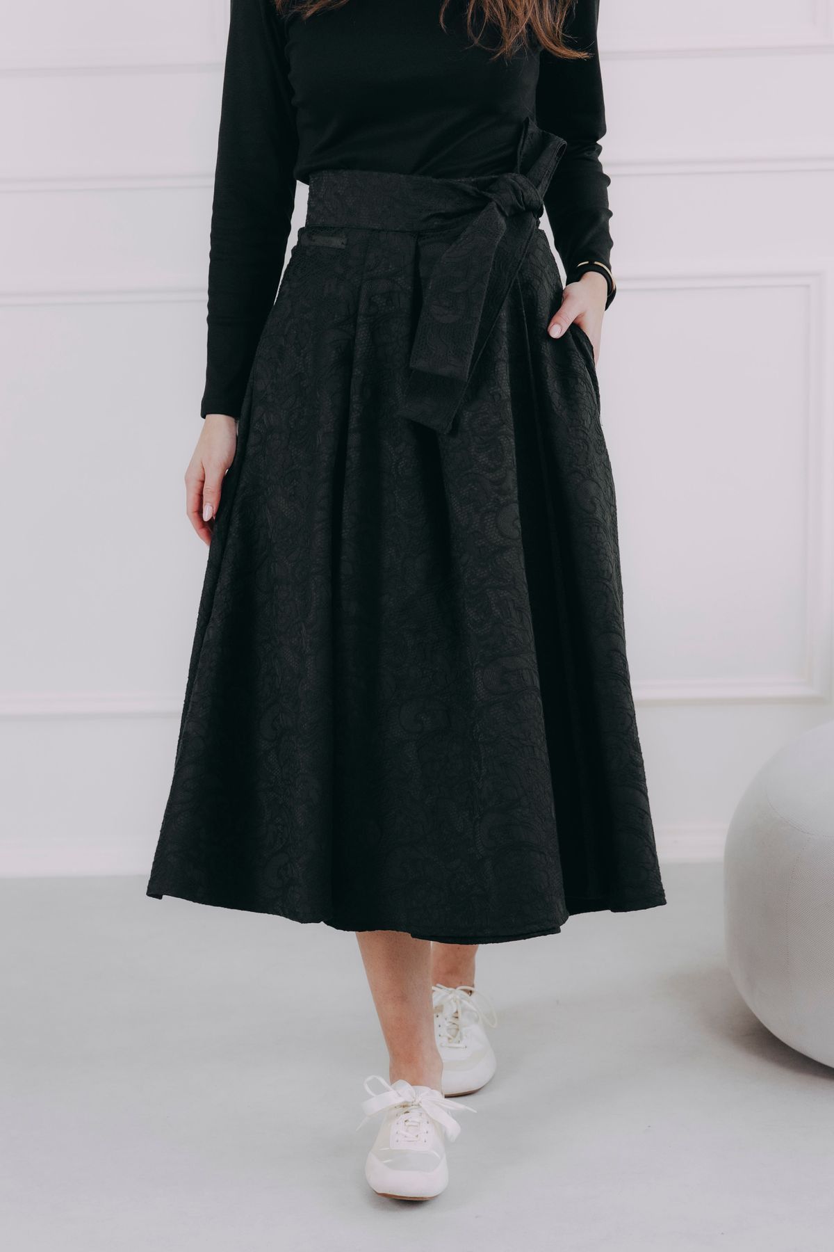 Sukně Mawe Black Jacquard