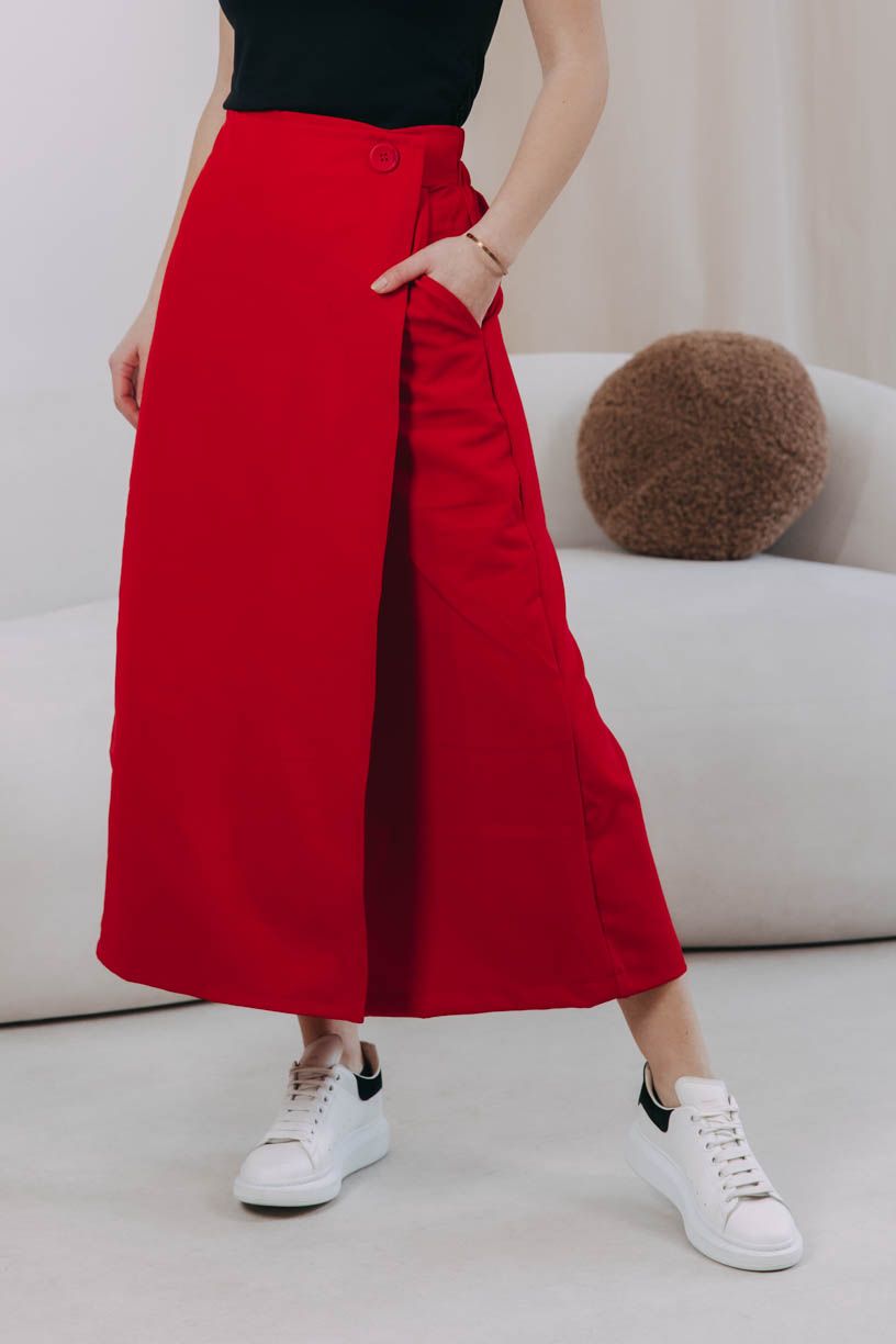 Nohavicová sukňa Nakisai Red