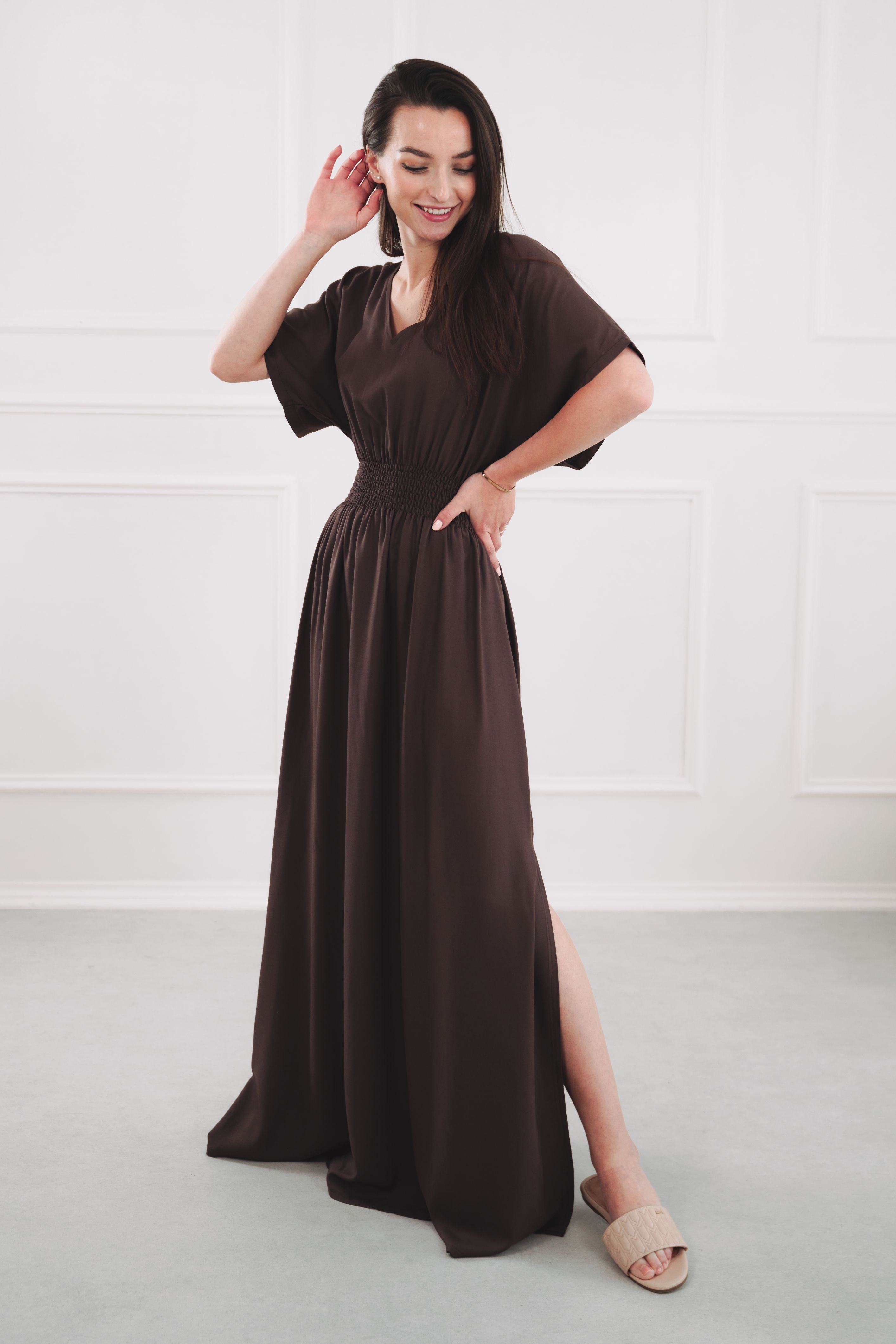 Šaty Anna Long Brown
