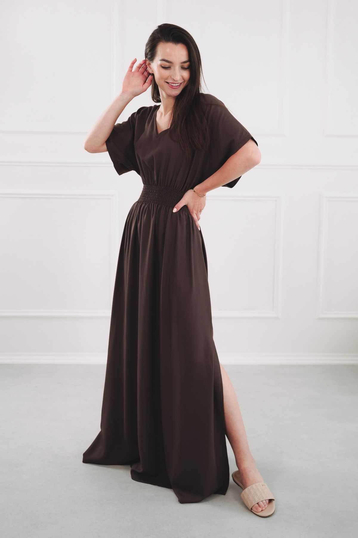 Šaty Anna Long Brown
