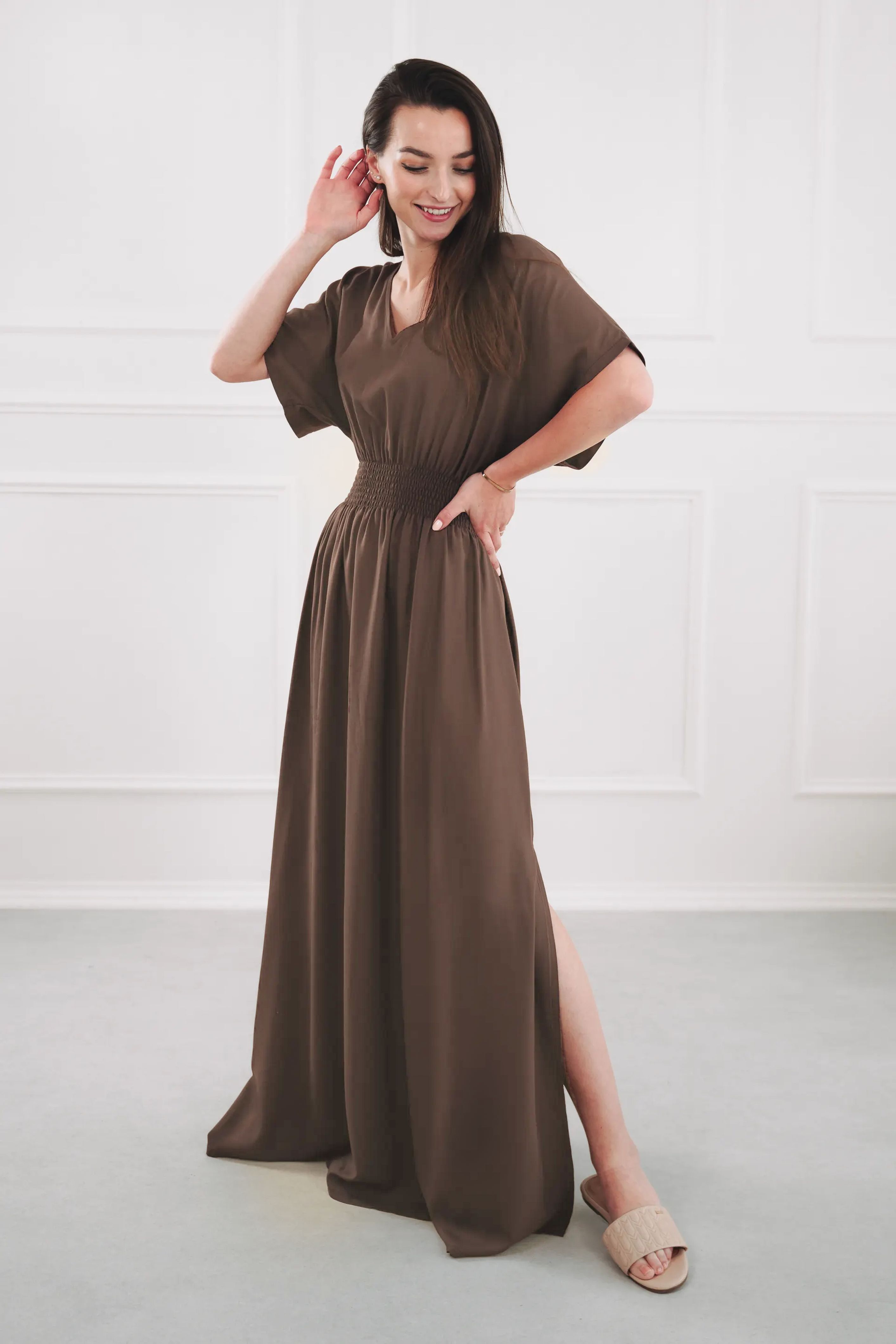 Šaty Anna Long Caramel