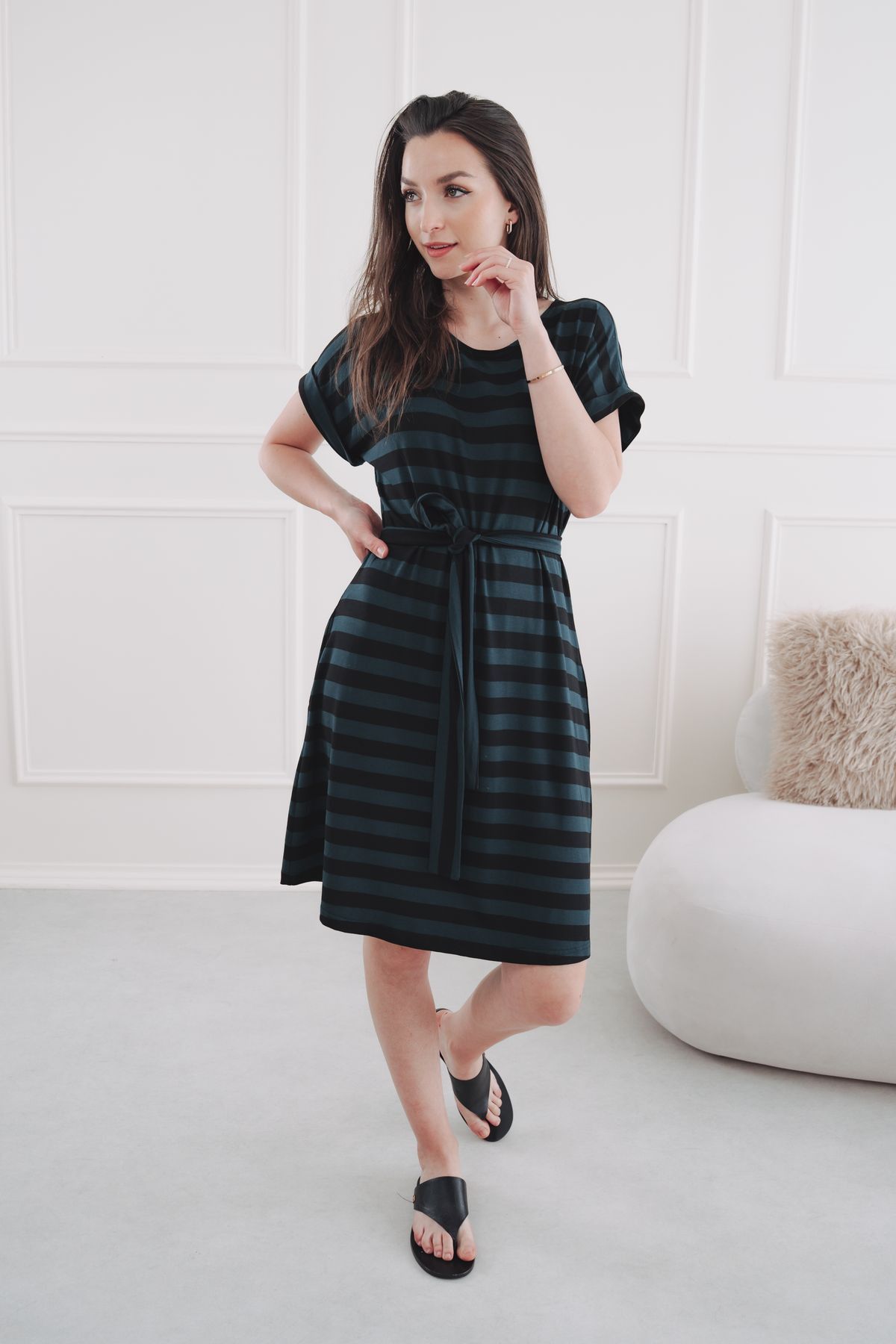 Šaty Kamari Smaragd Stripe