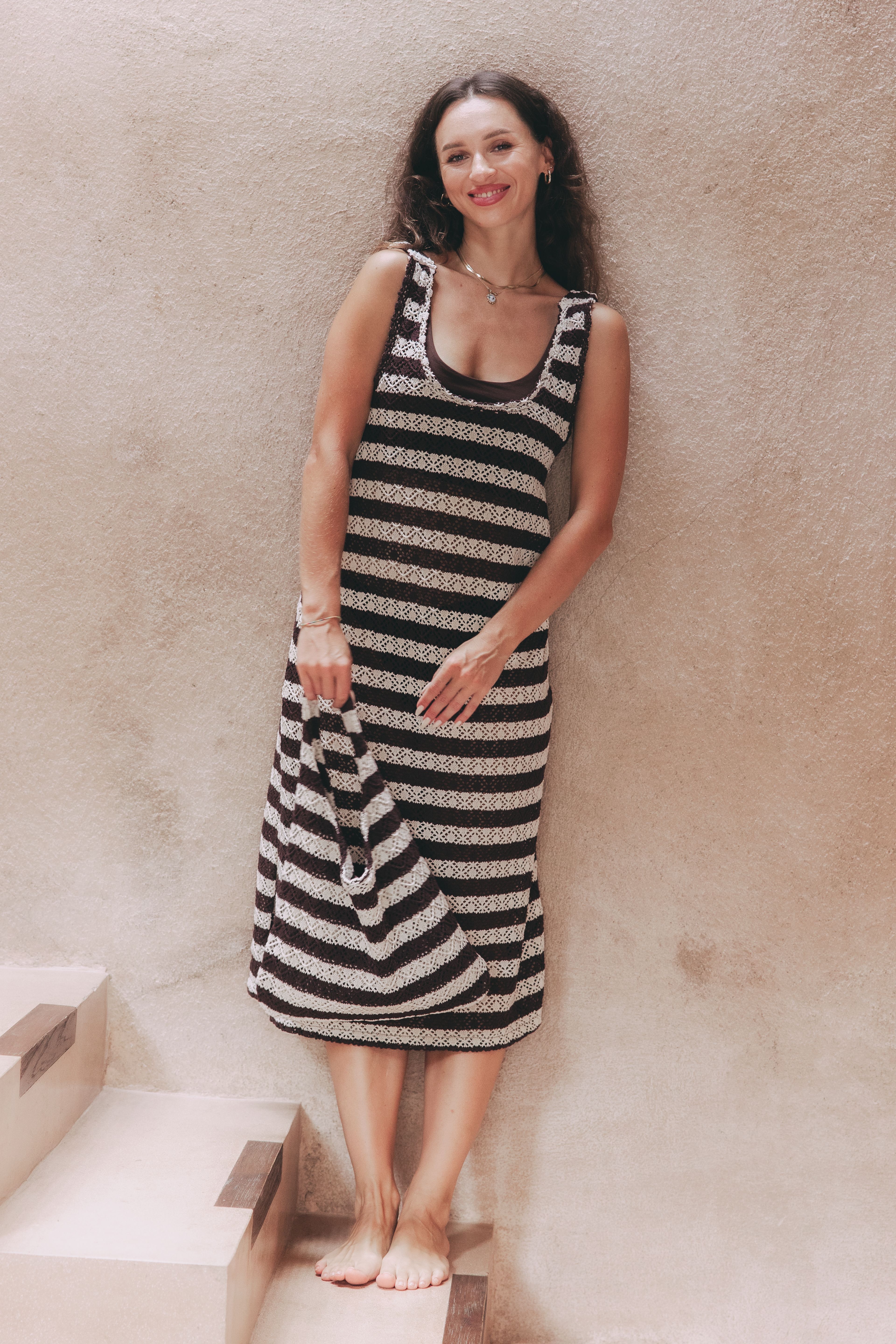 Šaty Kesia Brown Stripe