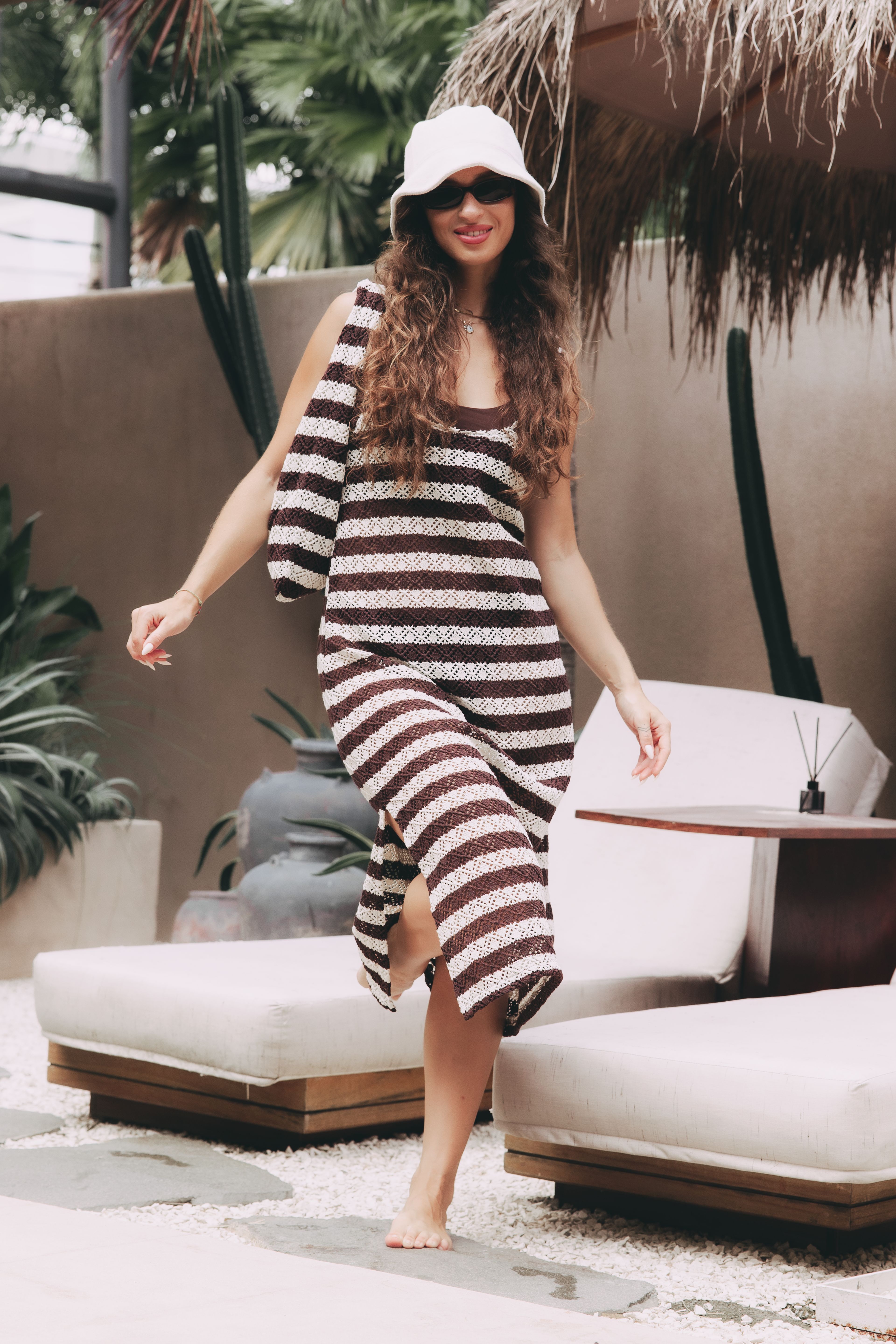 Šaty Kesia Brown Stripe