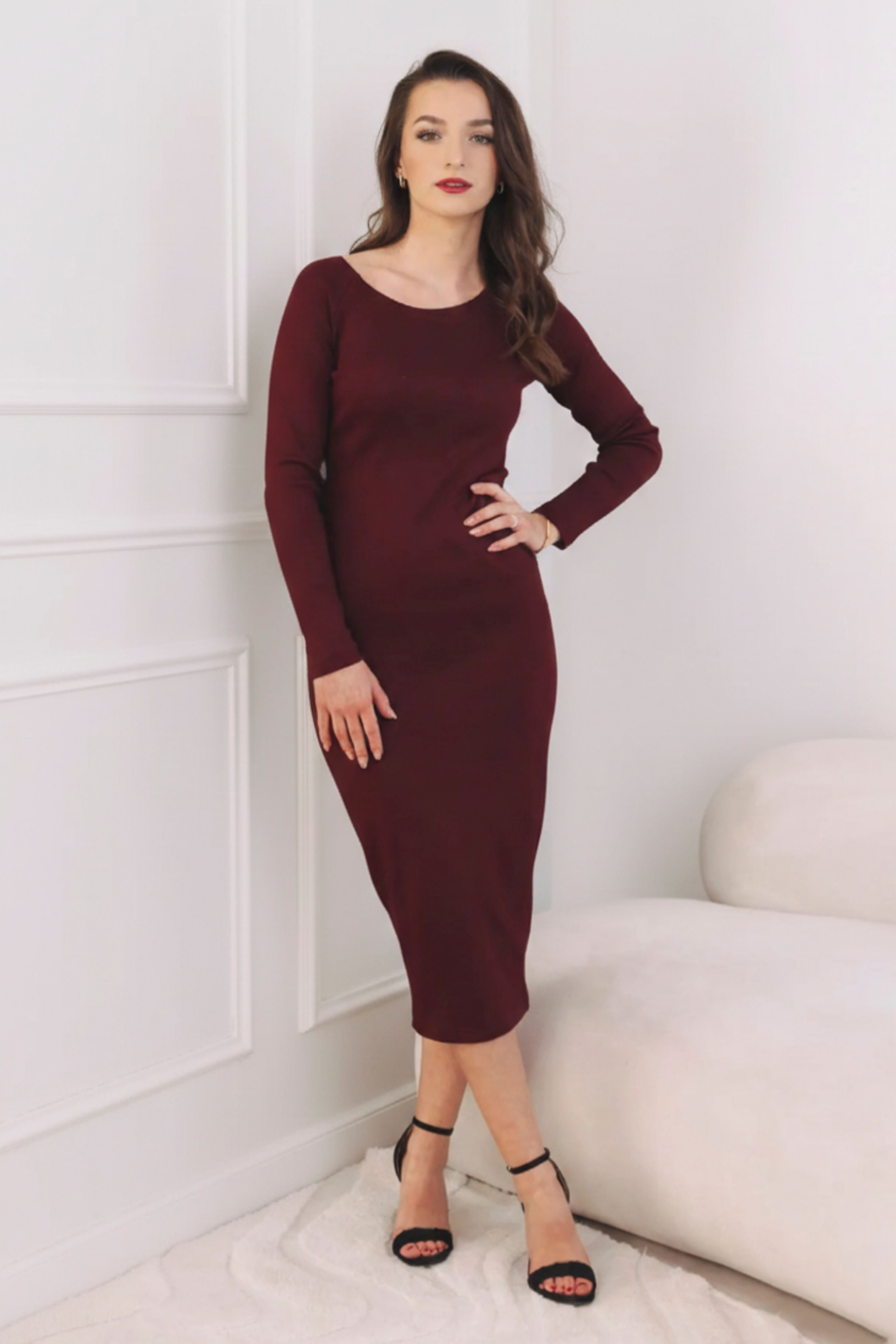 Šaty Rakia Midi Burgundy