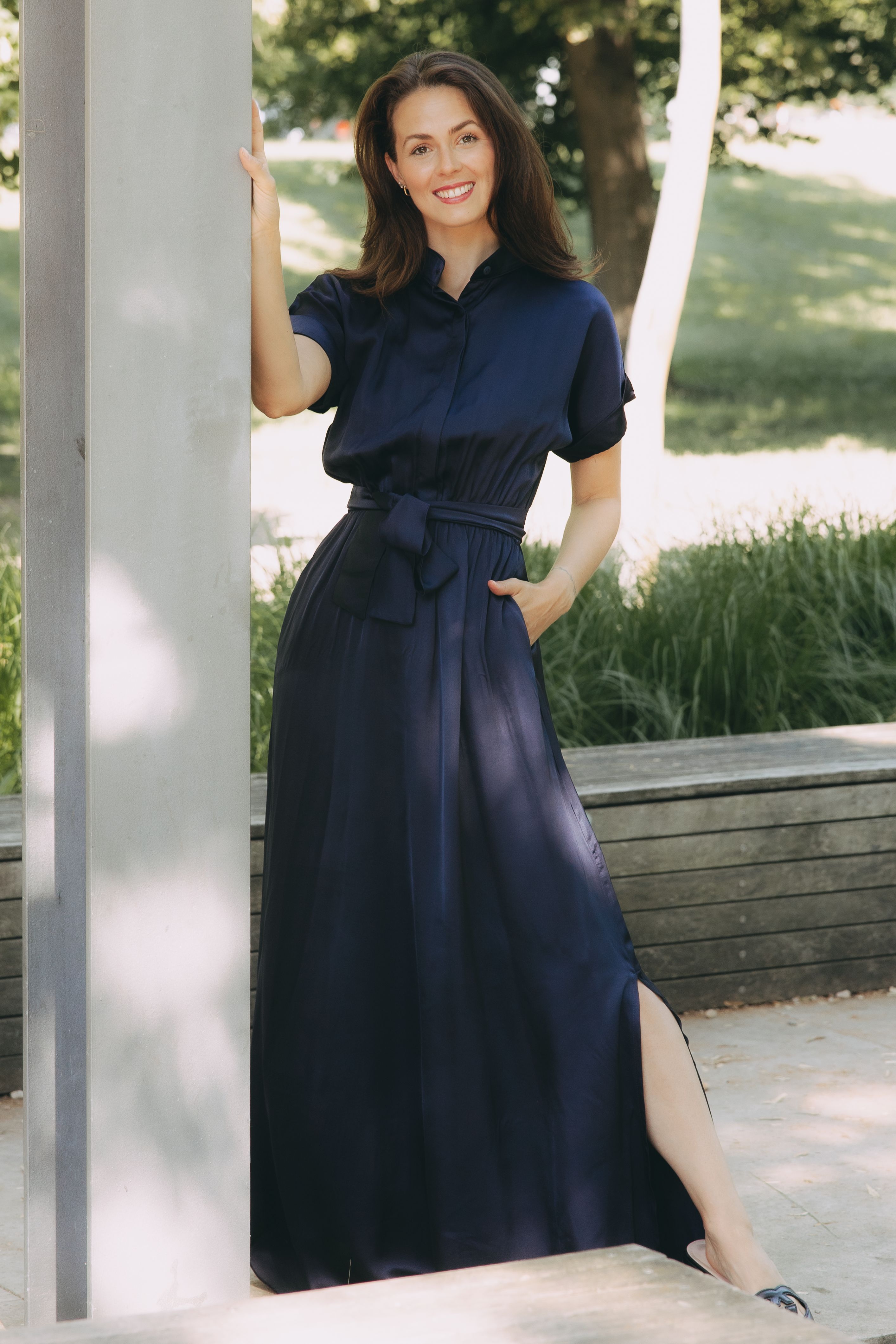 Šaty Yenge Silky Eco Navy
