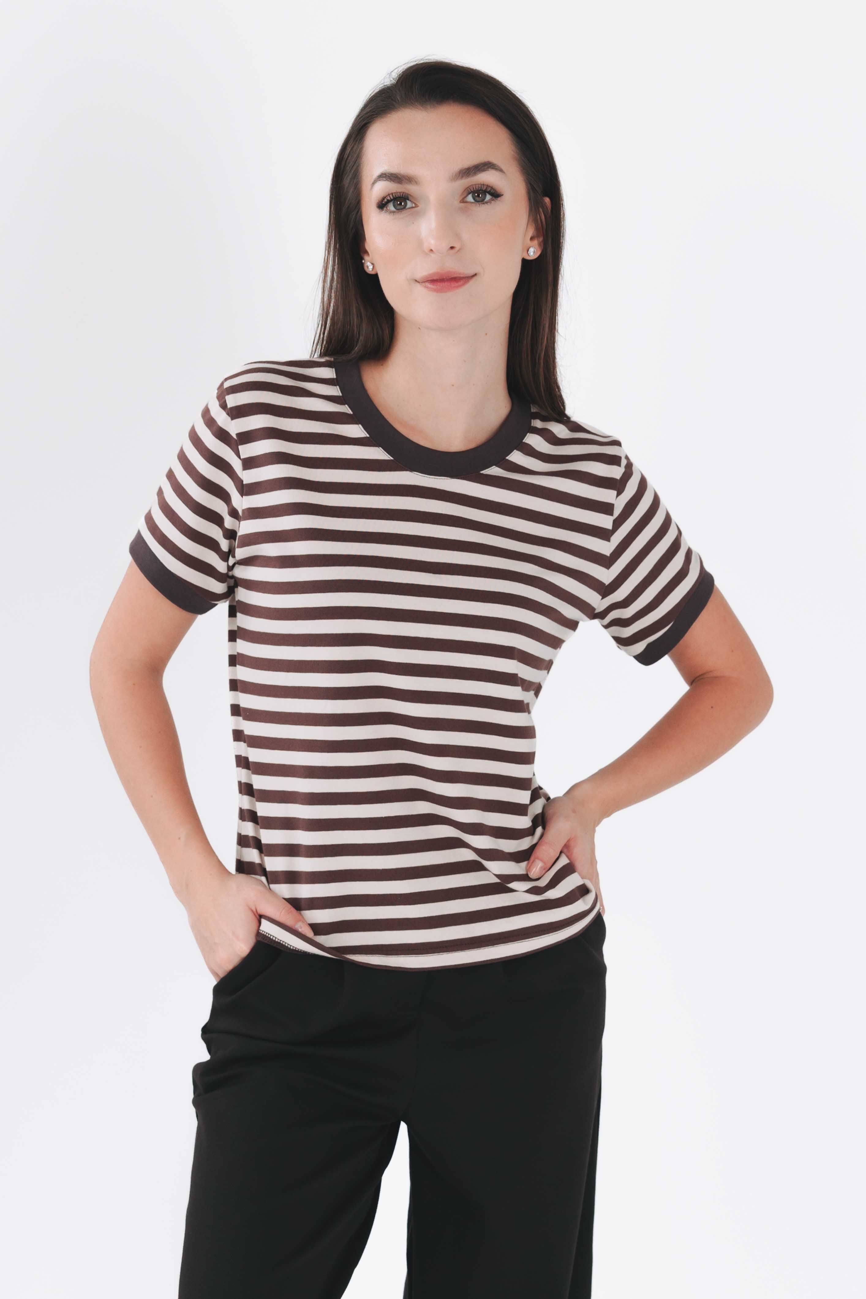 Tričko Ayuba Brown Stripe
