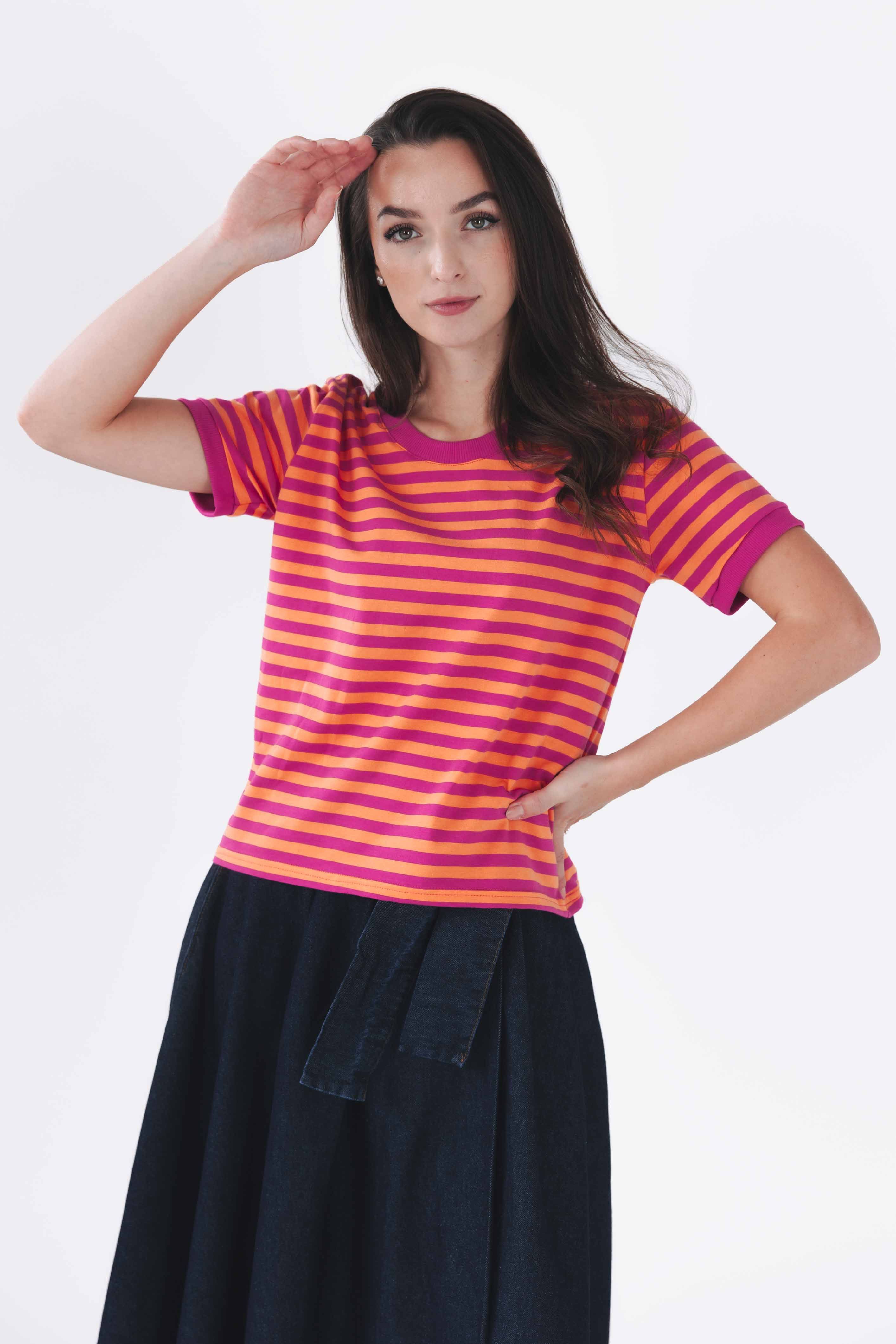 Tričko Ayuba Pink Stripe