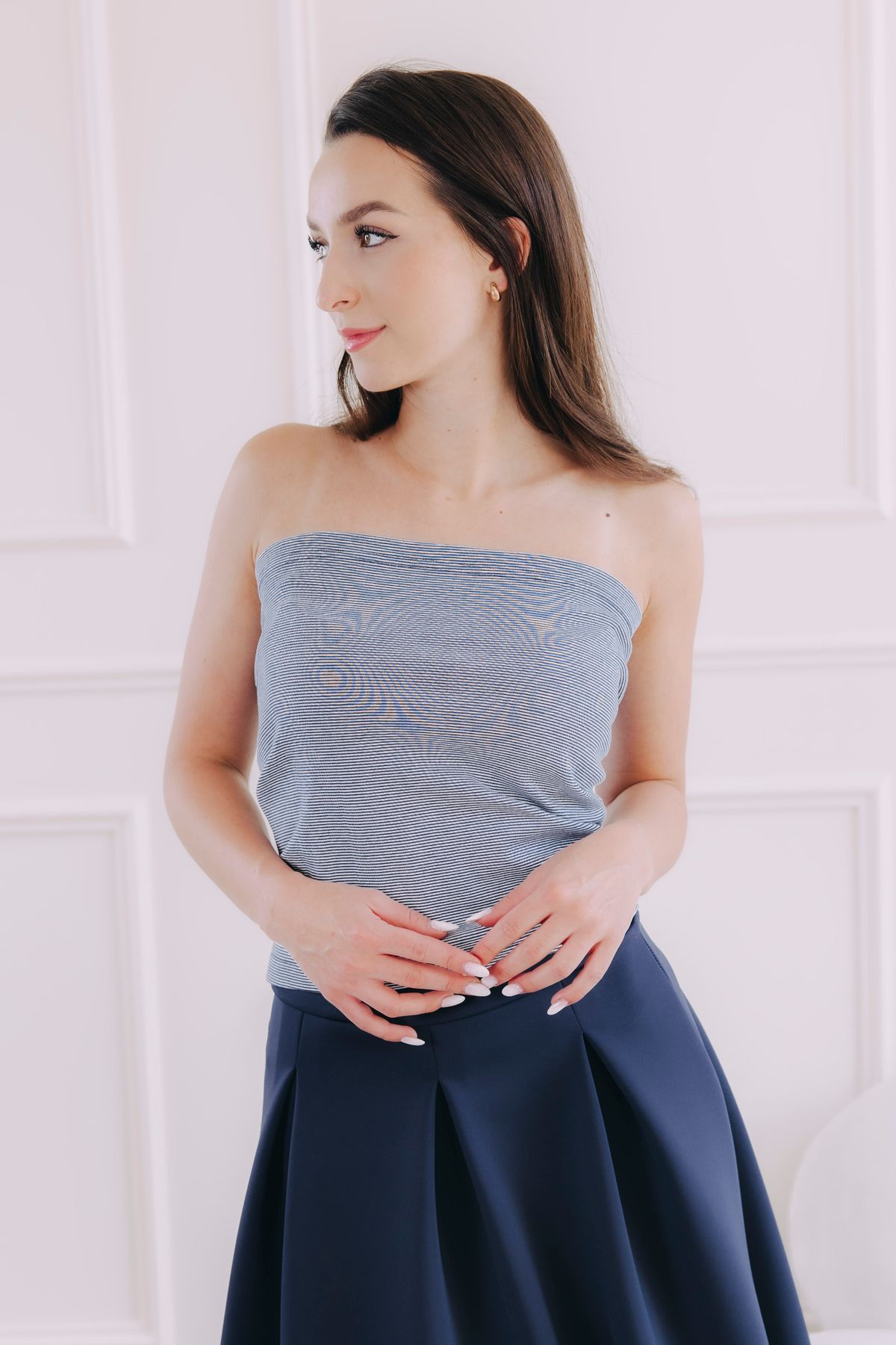Top Ifeoma Navy Stripe