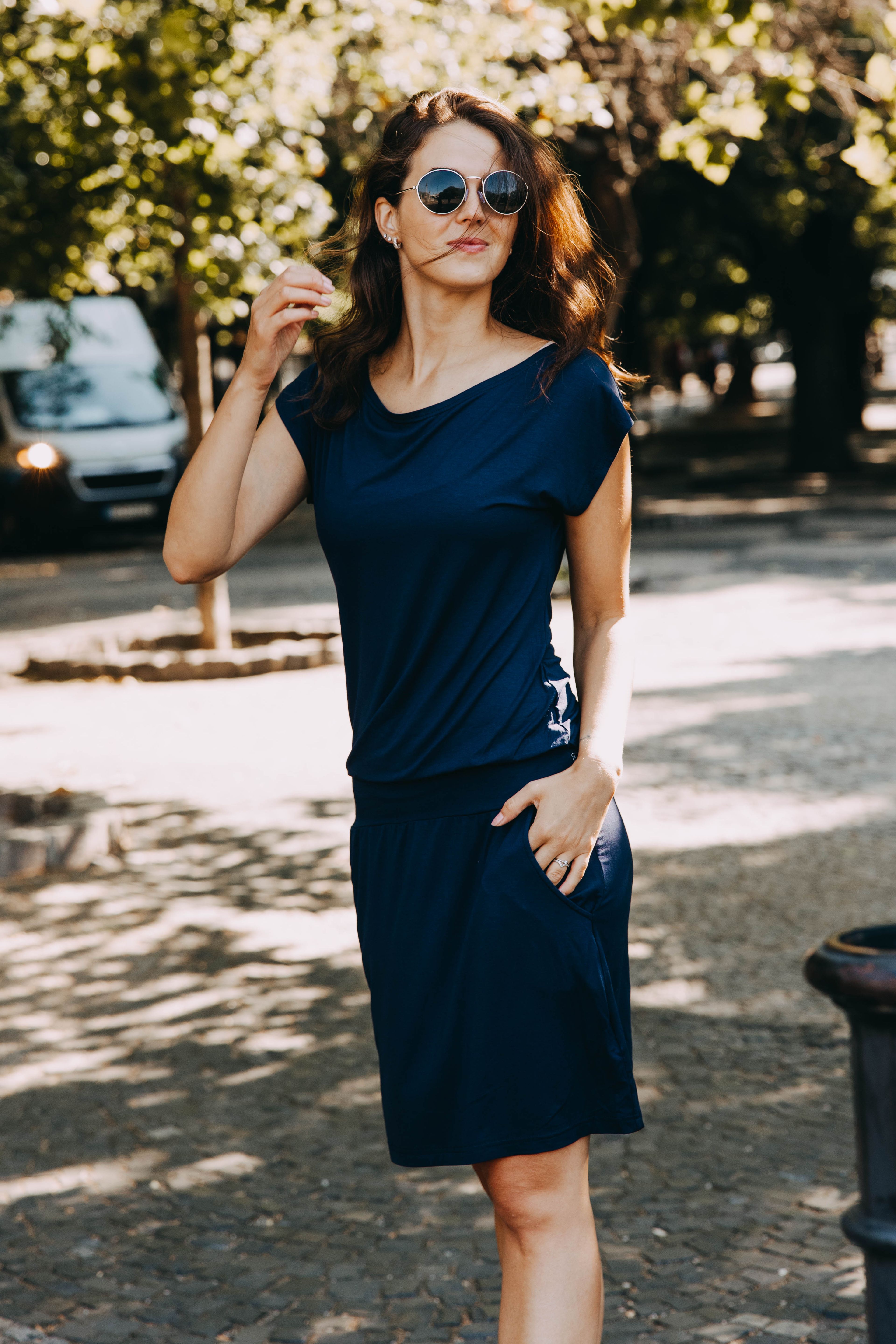 Káťa má na sebe pri svojej výške 170 cm veľkosť XS.