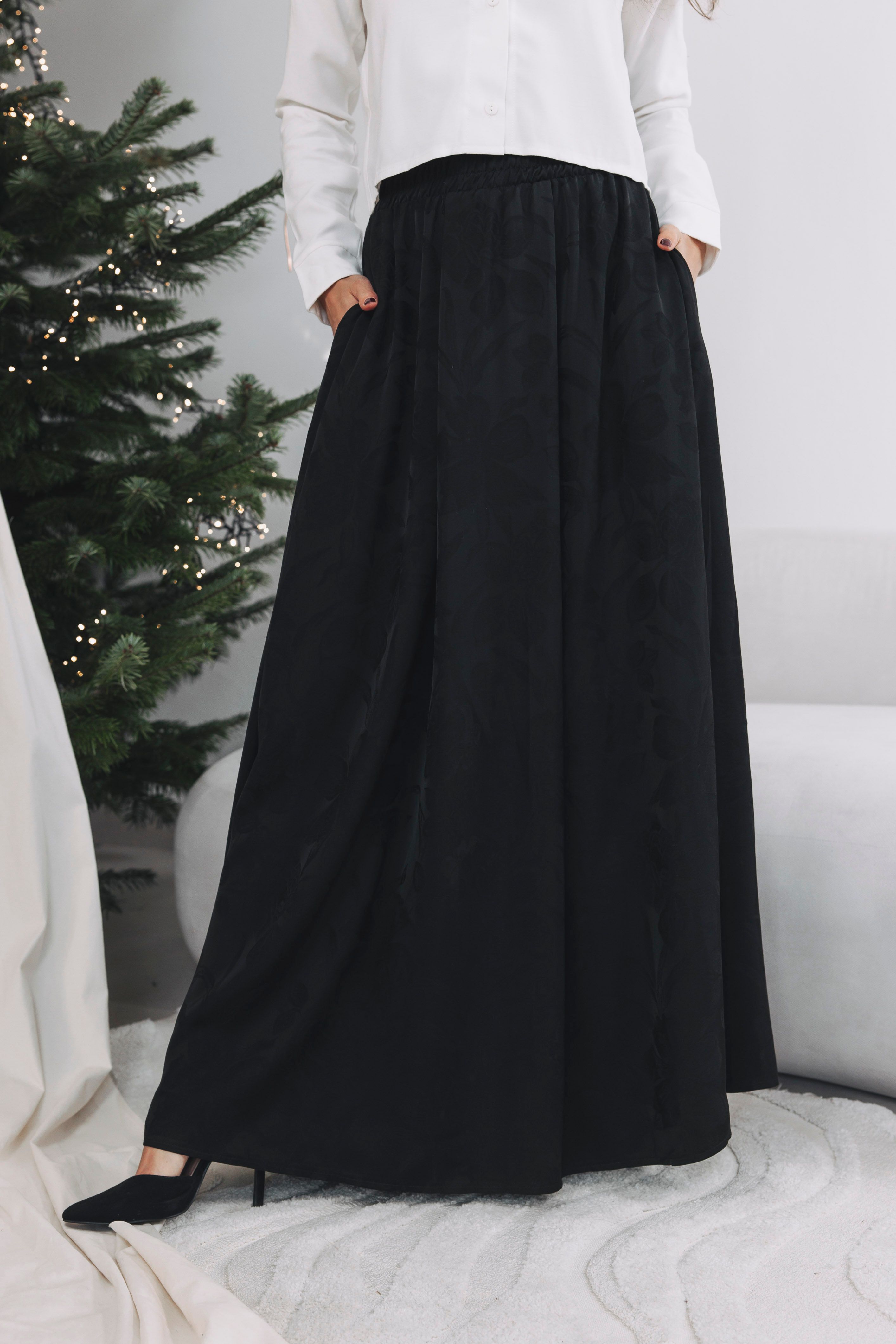 Sukně Asha Long Black Flo