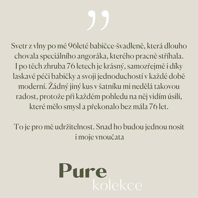 Udržitelnost skrytá ve svetru po babičce. S láskou k lokální výrobě.