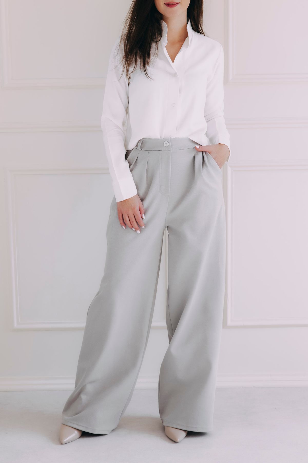 Nohavice Amadu Ice Grey