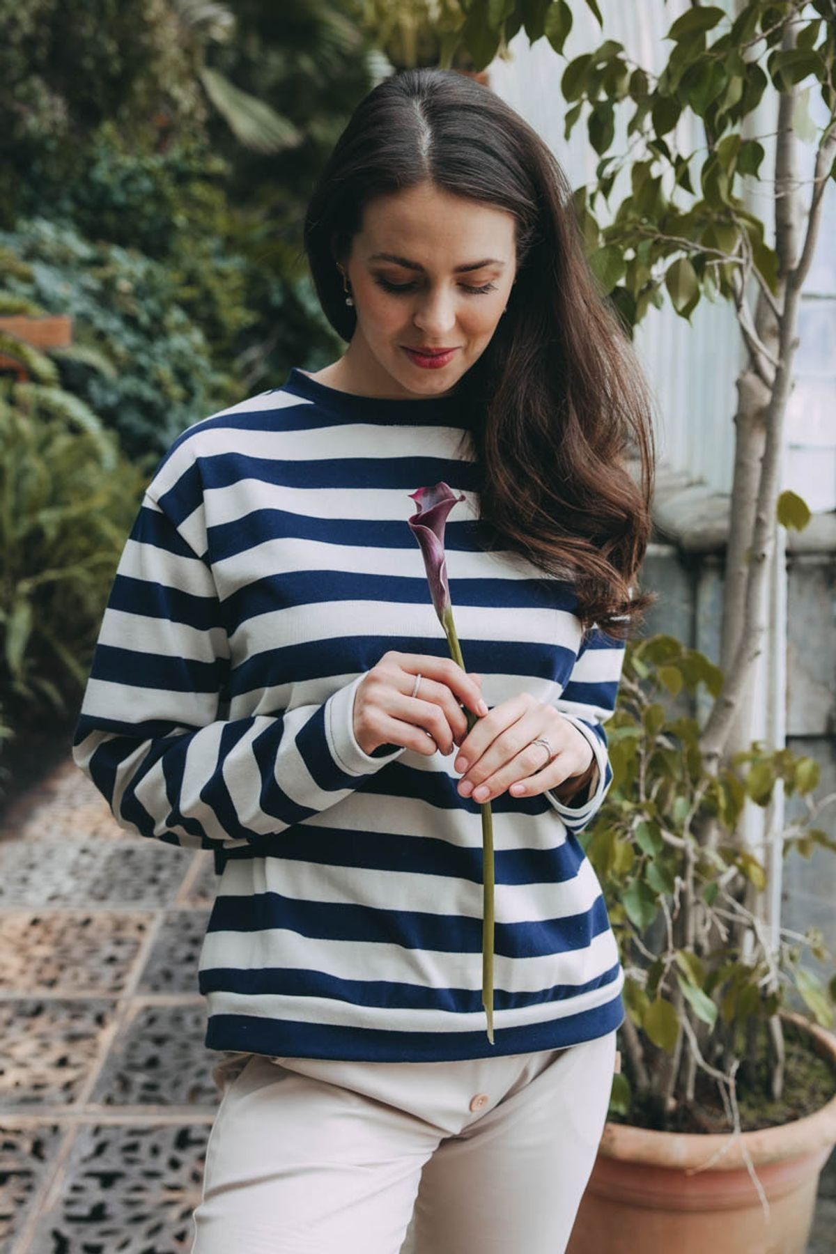 Sveter Upendo Navy Stripe Pure