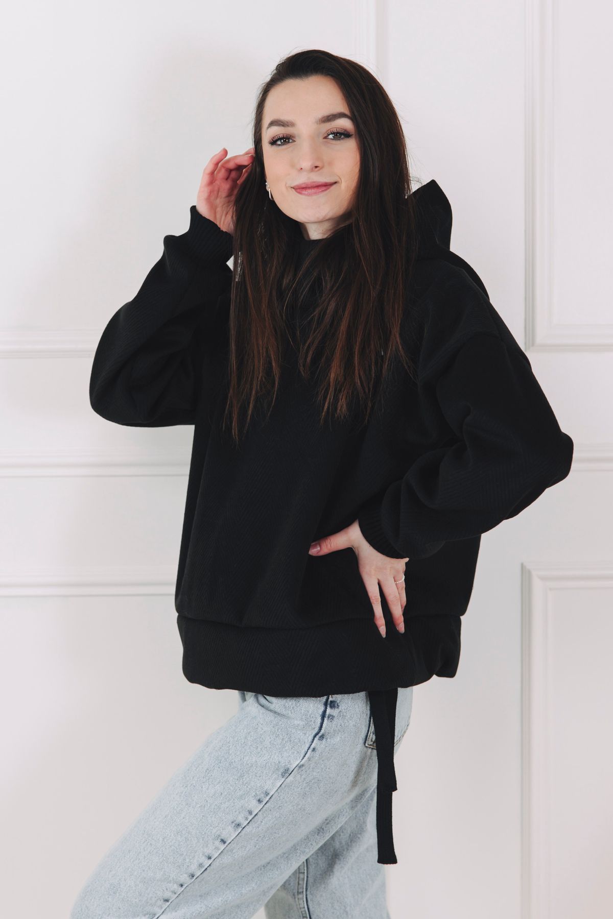 Mikina Moussa Black Chevron