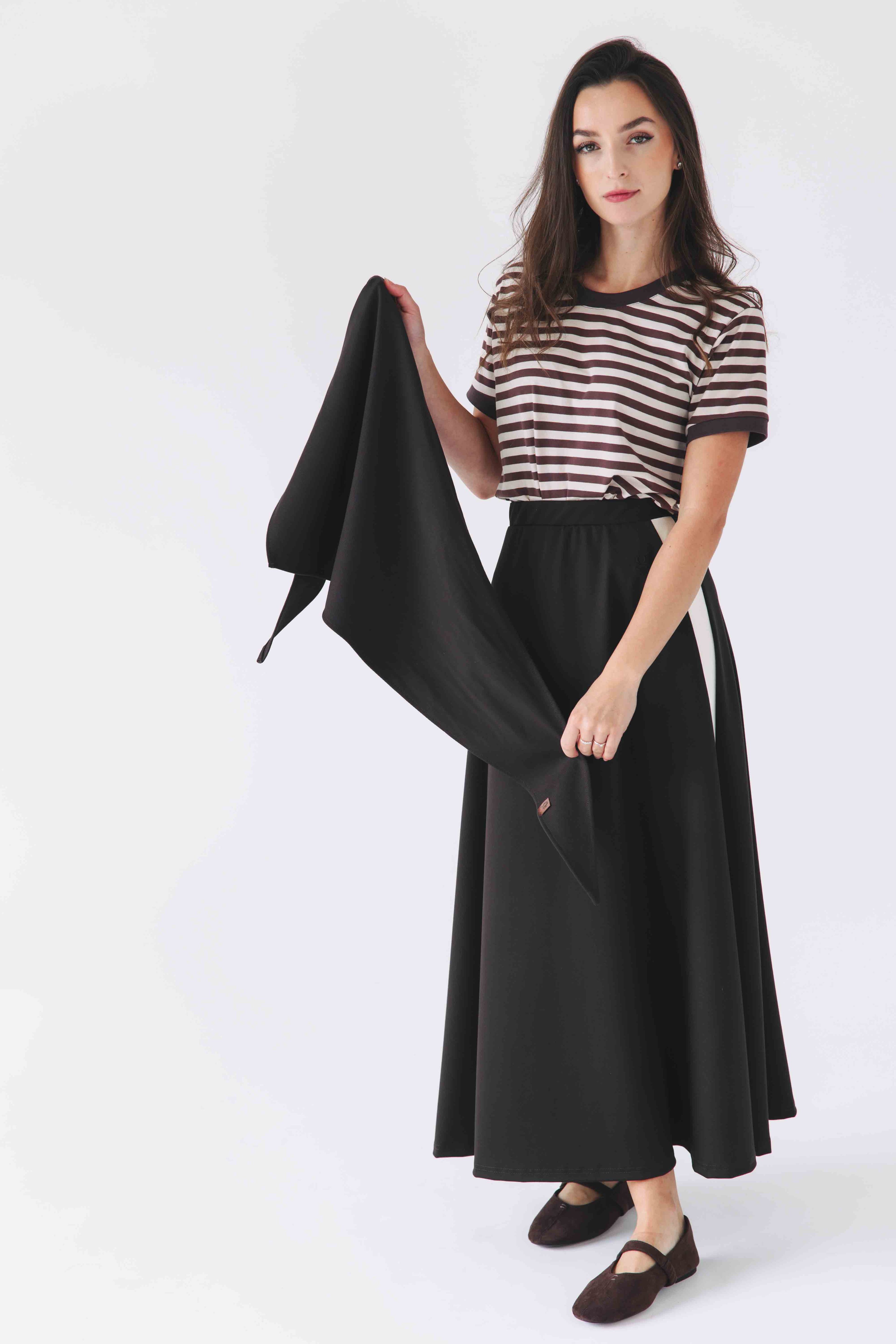 outfit hnědá sukně