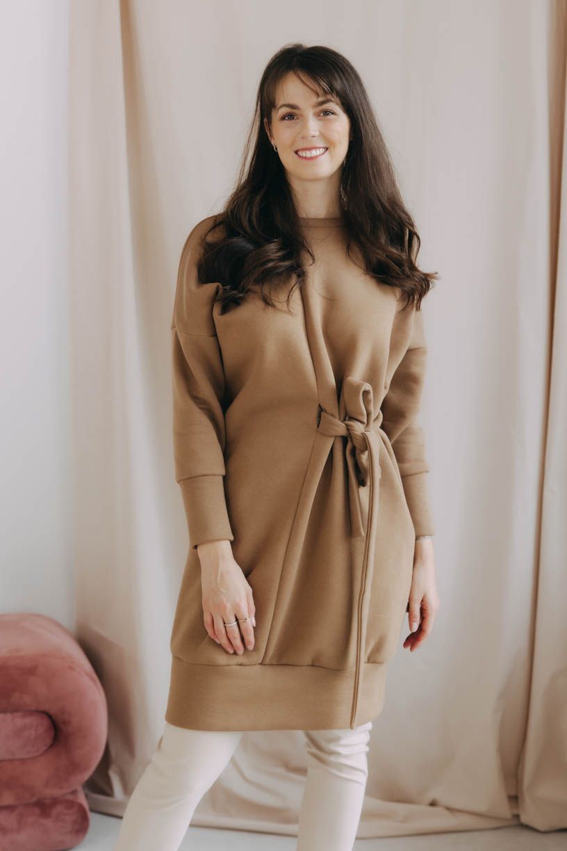 Mikinové Šaty Enam Camel