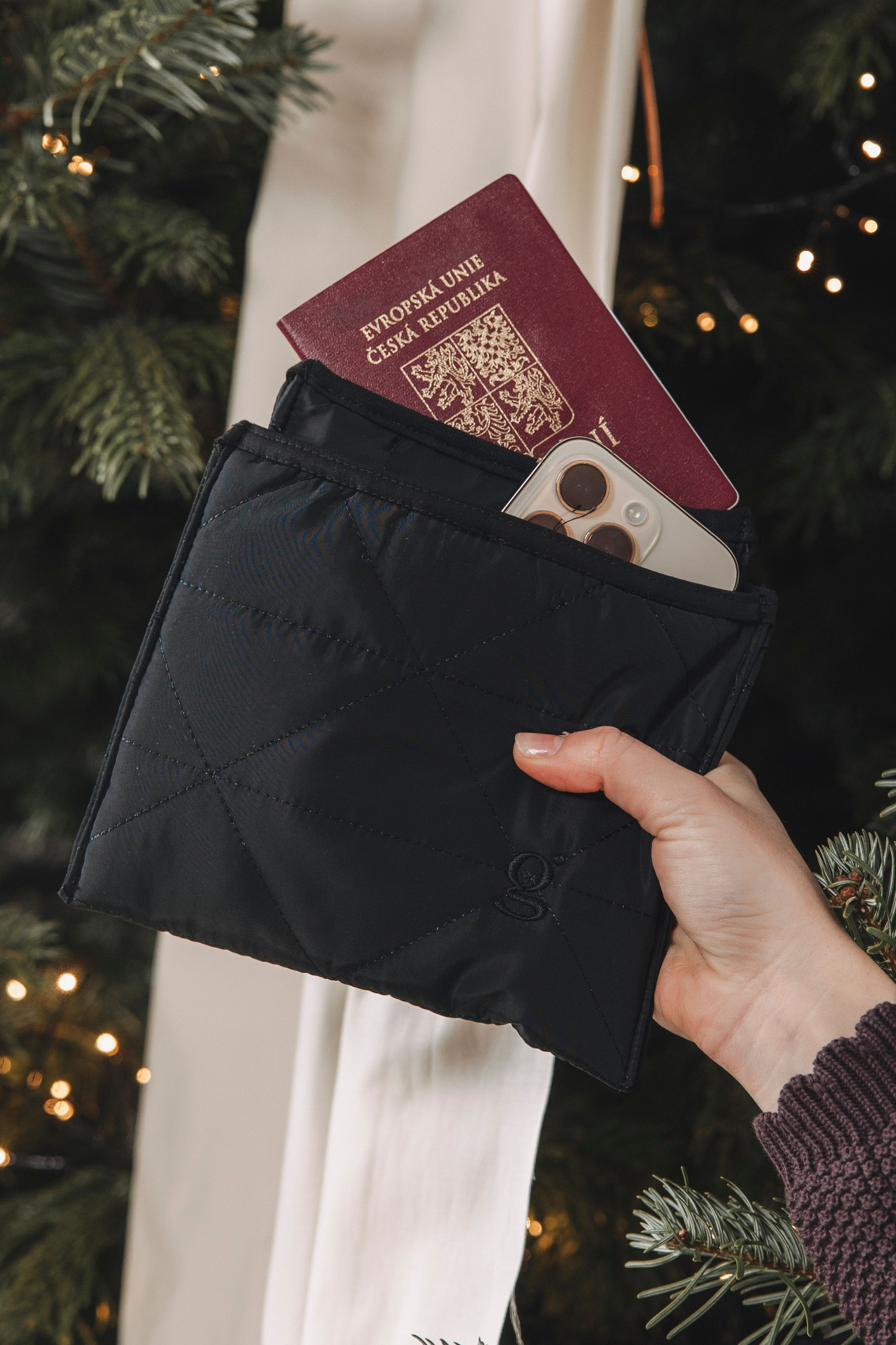 Zana Passport & Phone Sleeve Black