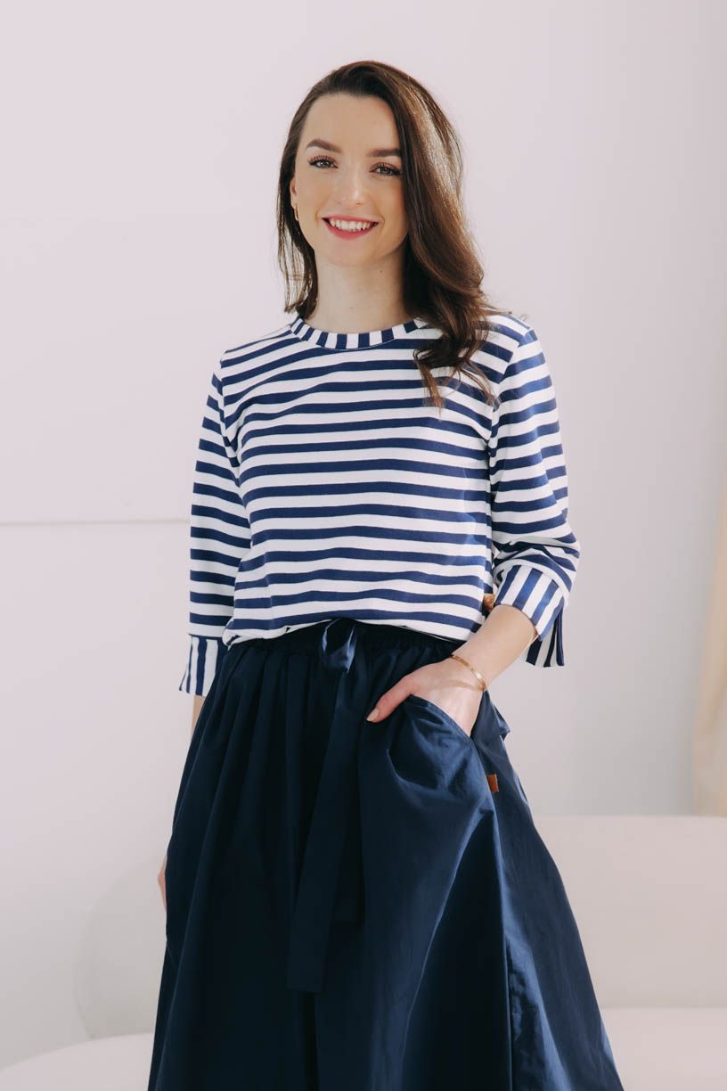 Mikina Ejike Navy Stripe