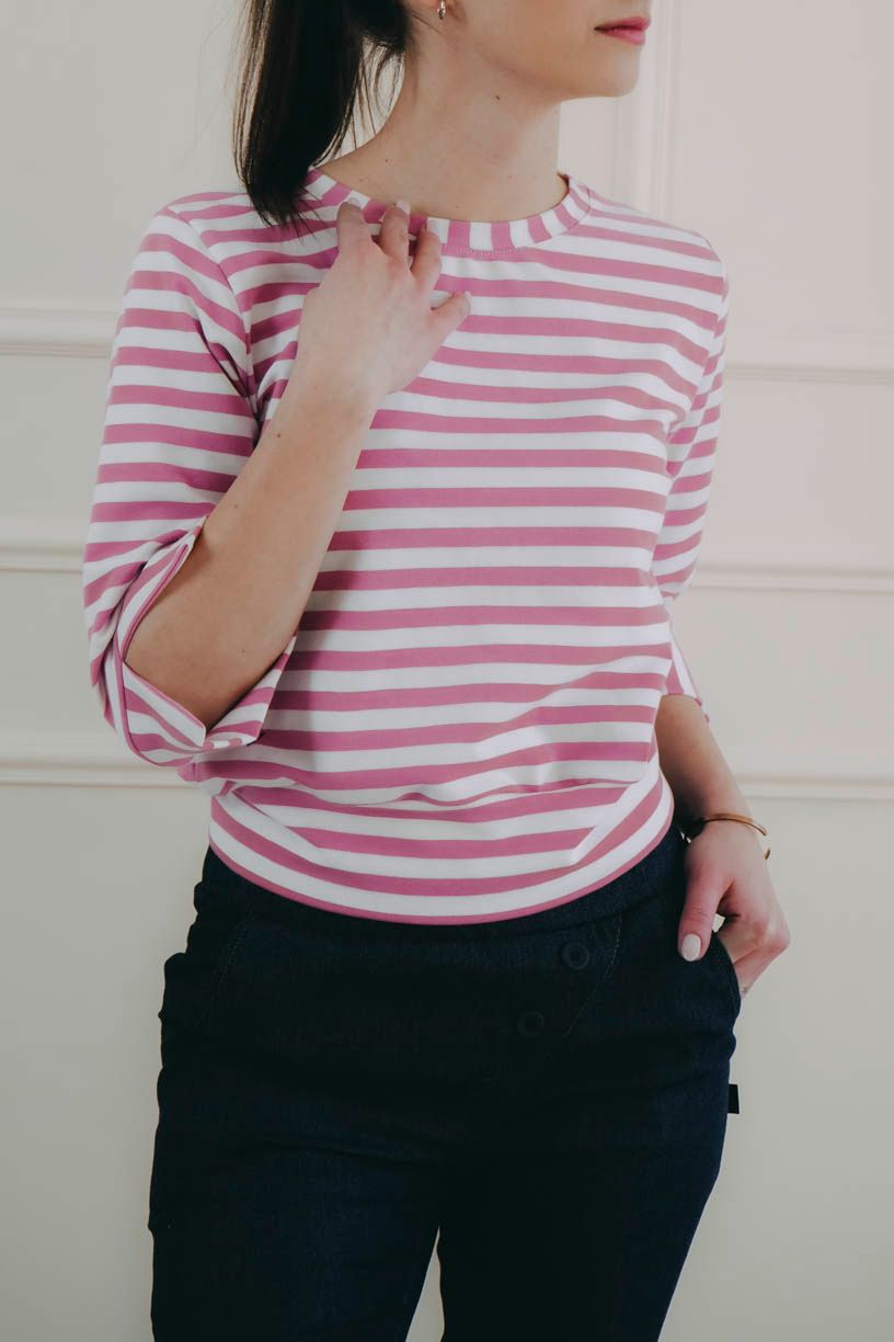 Mikina Ejike Pink Stripe