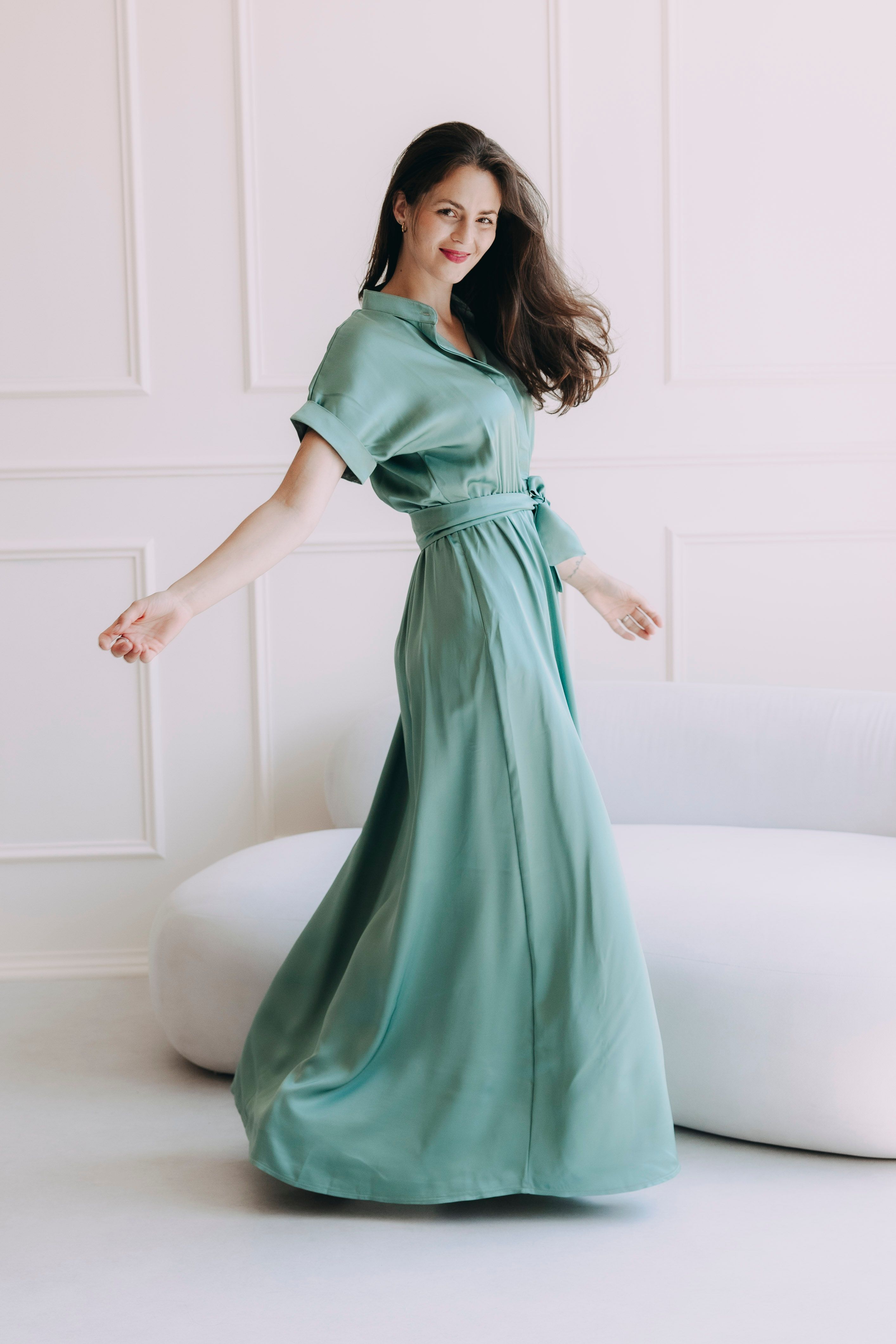 Šaty Yenge Silky Eco Mint