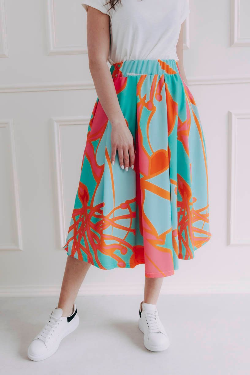 Sukně Malkia Summer Midi Orange