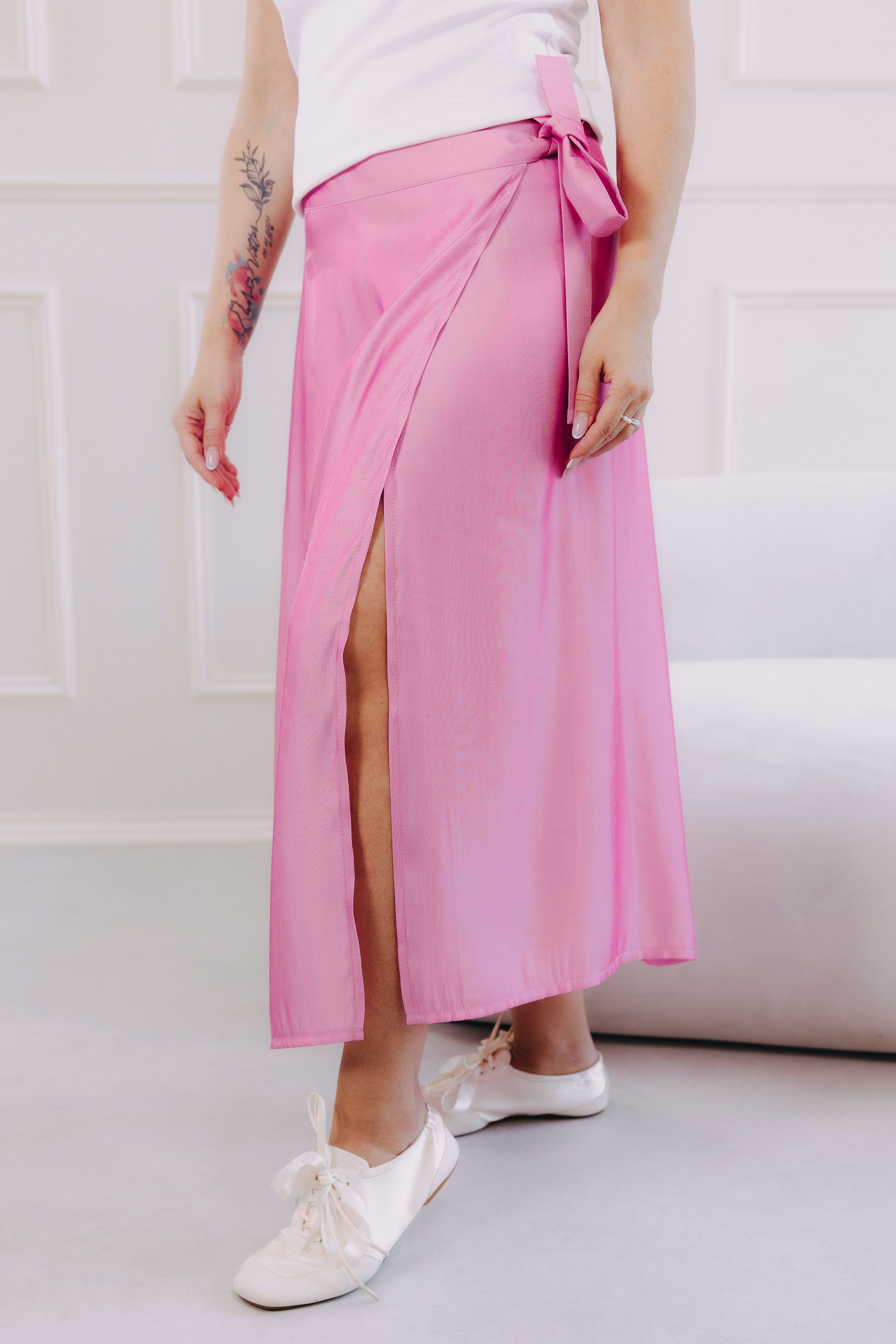 Sukně Eniola Midi Pink Shine