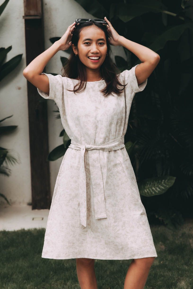 Šaty Boho Short Beige Flo