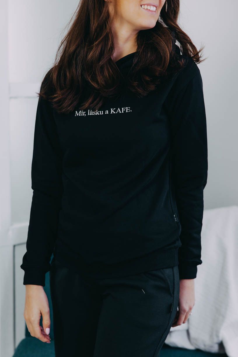 Mikina Iff Black Mír, Lásku A Kafe