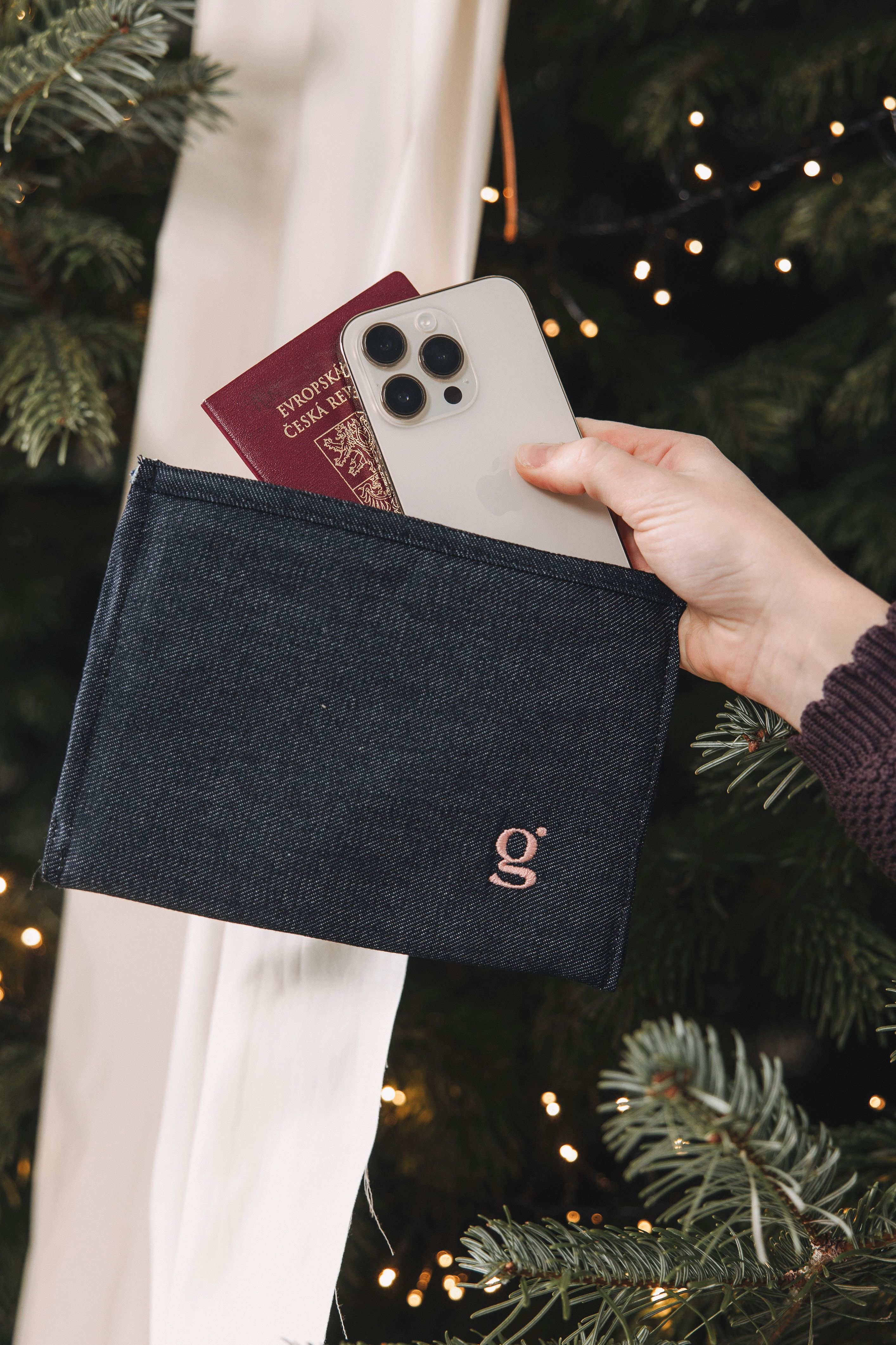 Zana Passport & Phone Sleeve Denim