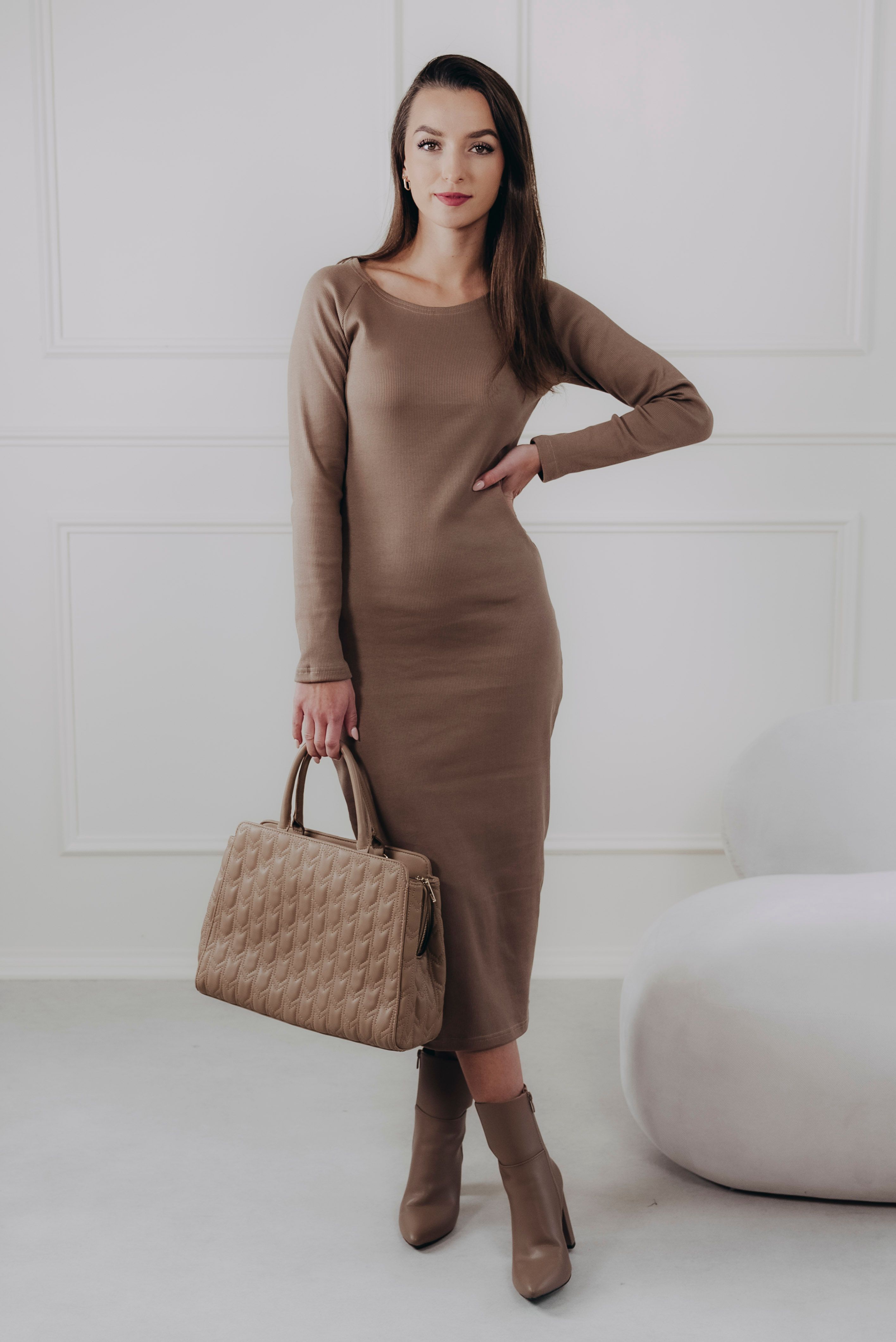 Šaty Rakia Midi Mocha