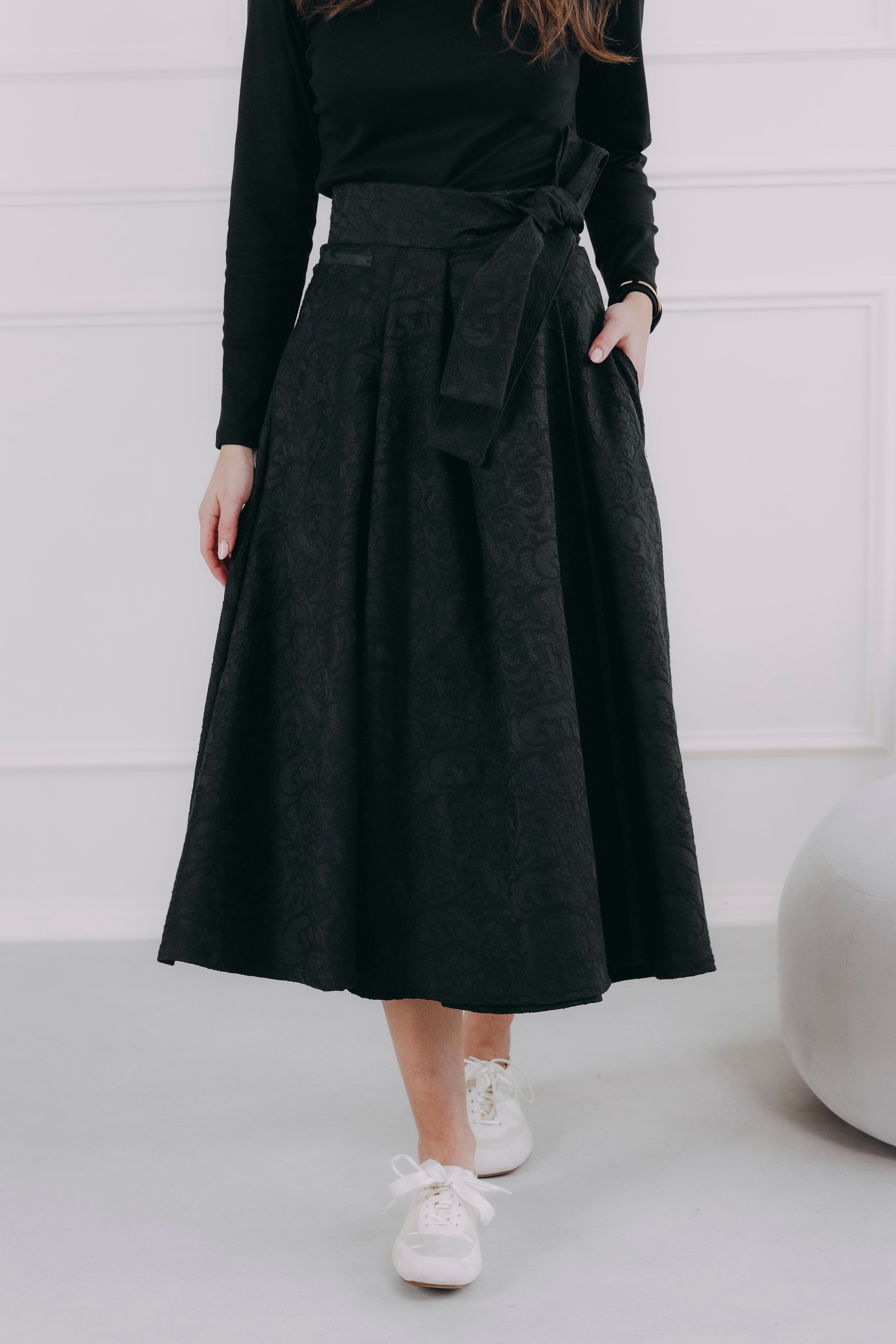 Sukně Mawe Black Jacquard