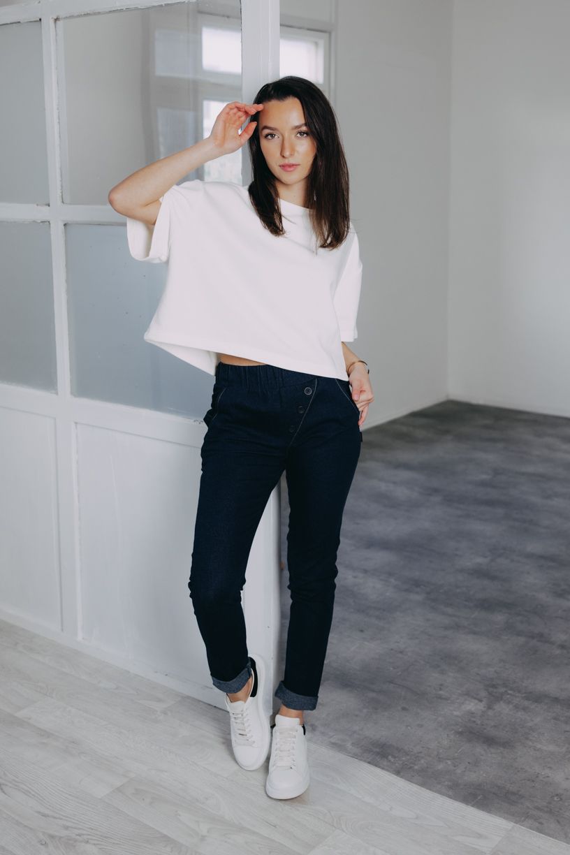 Kačka má na sobě při své výšce 170 cm velikost XS/S.