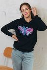 Mikina Iff Black Buga Flowers